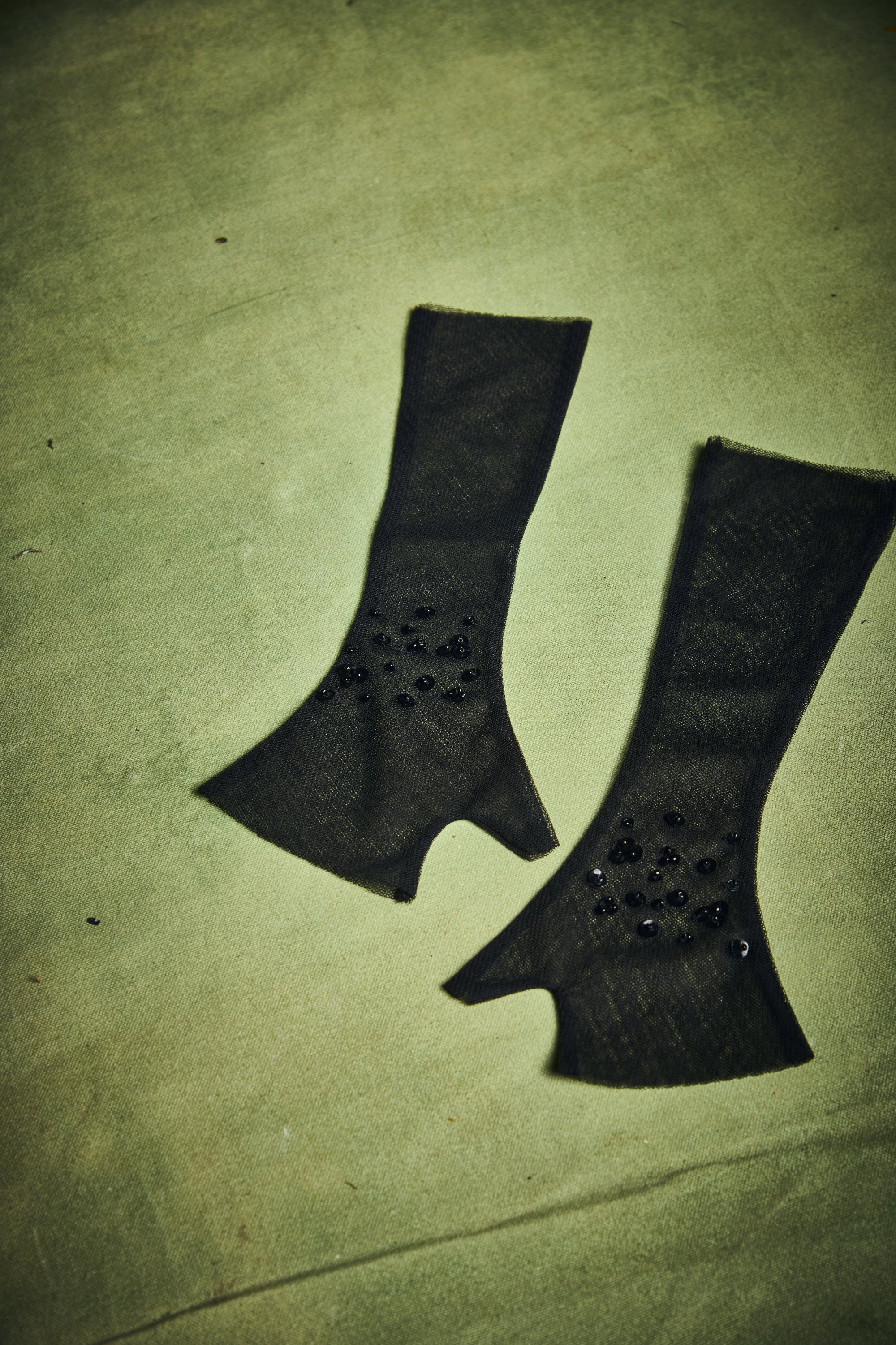 Black Embellished Gloves