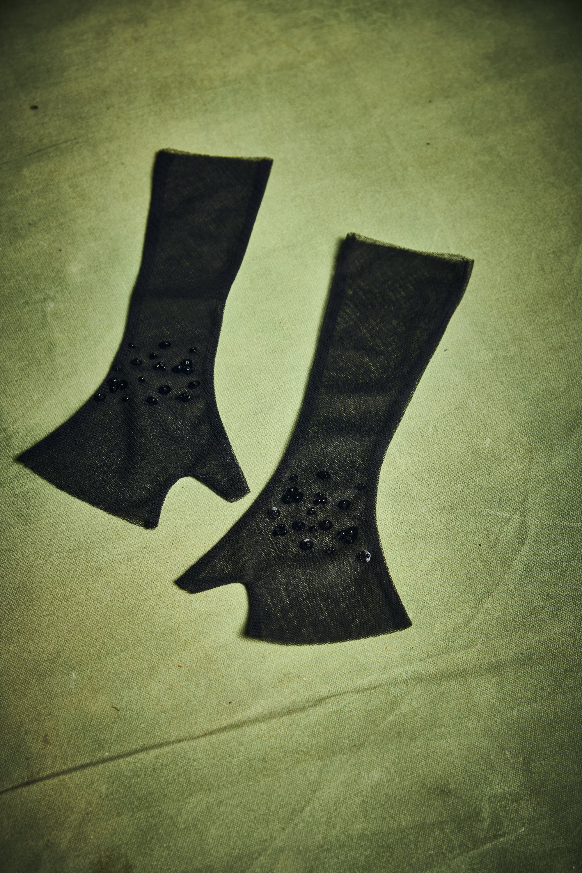 Black Embellished Gloves