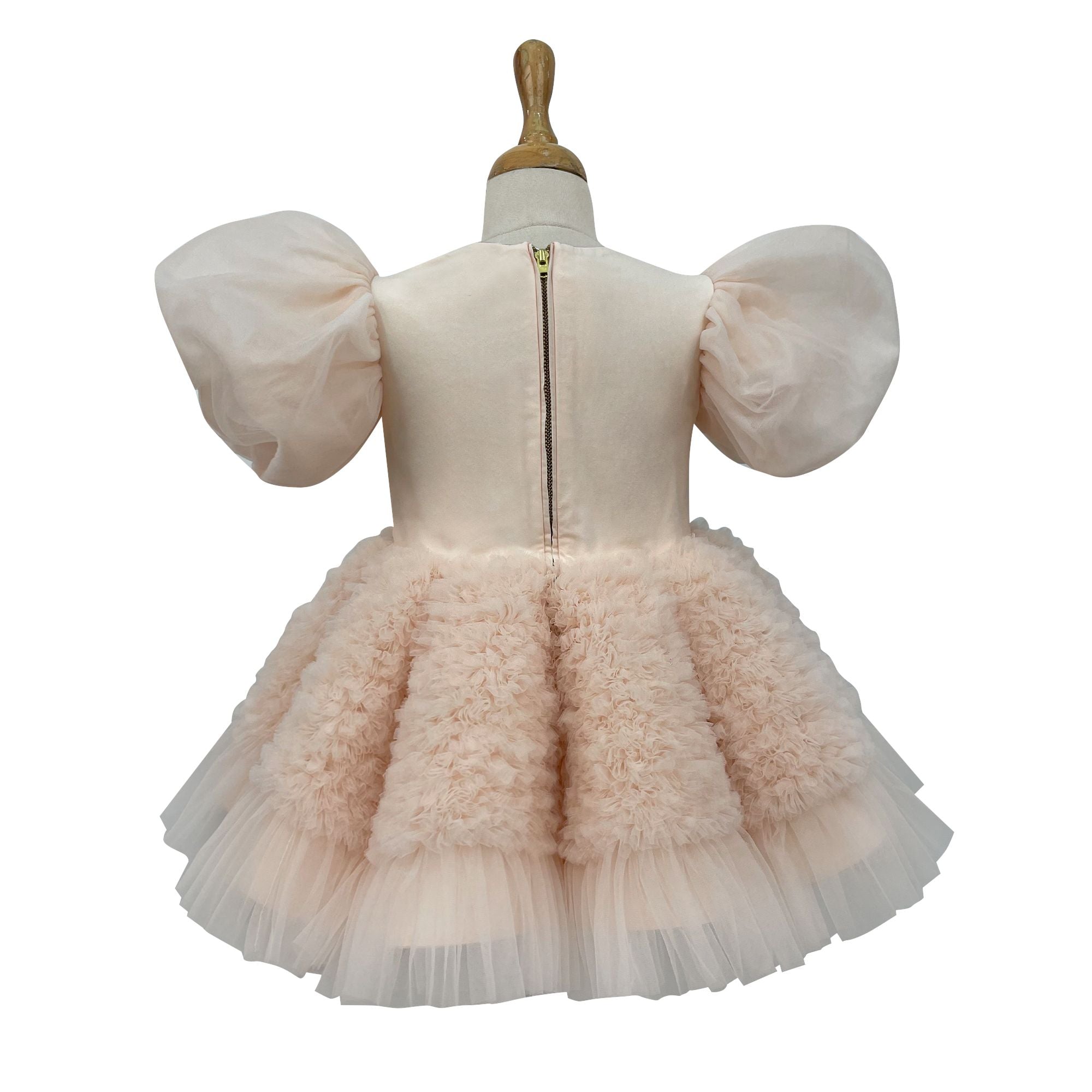 The Marie Dress with Sleeves (Peach)