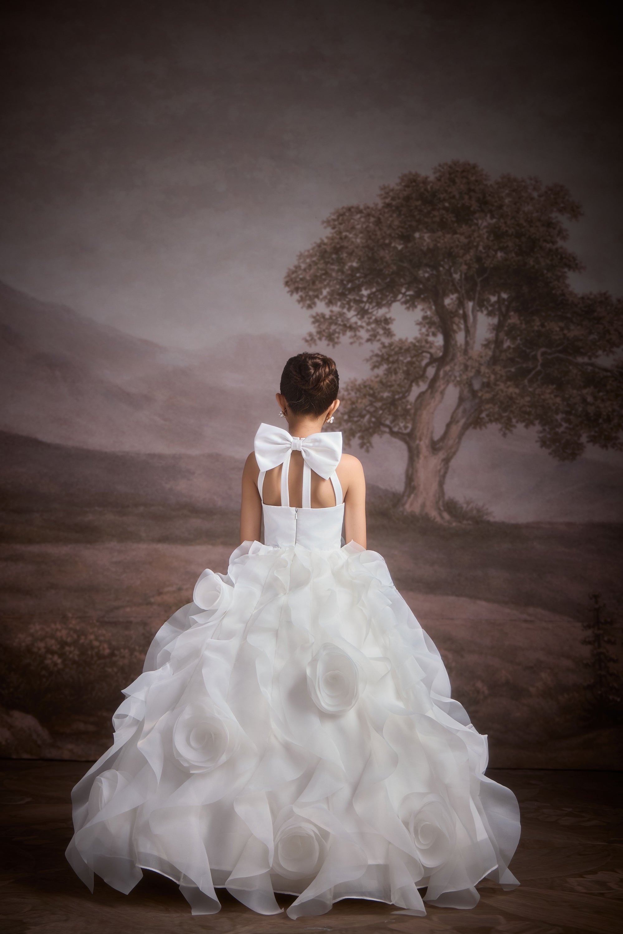 The Edwena White Ruffle Gown