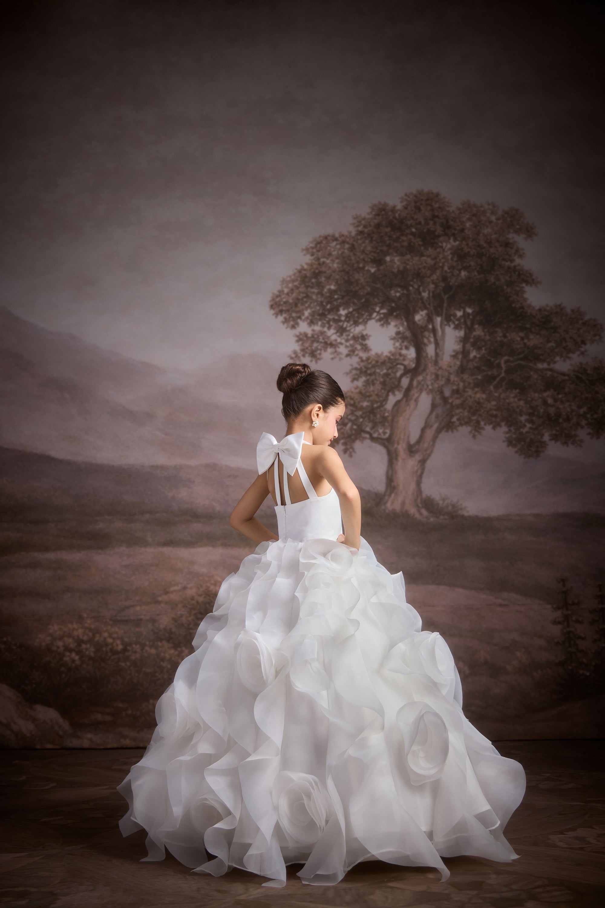 The Edwena White Ruffle Gown