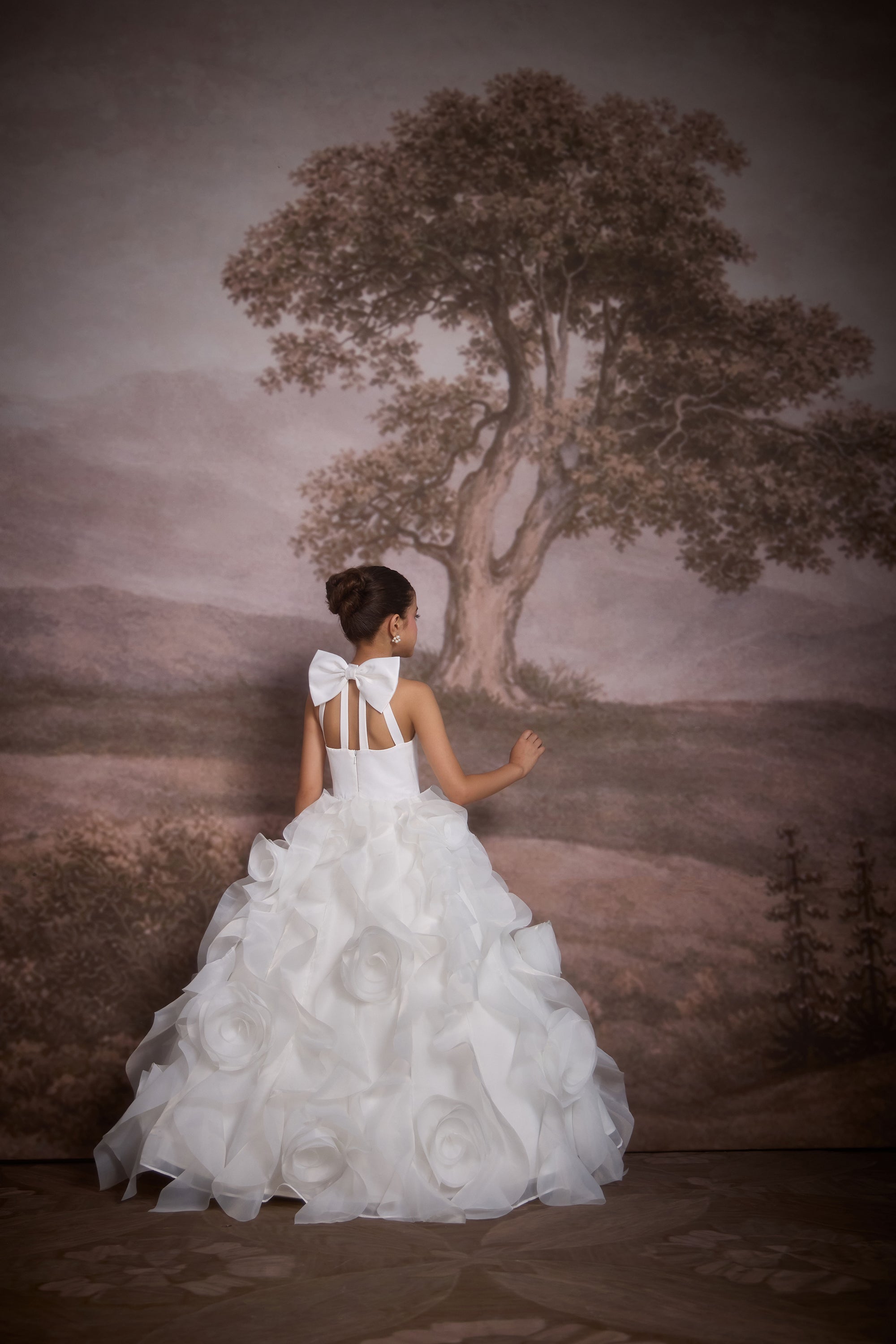 The Edwena White Ruffle Gown