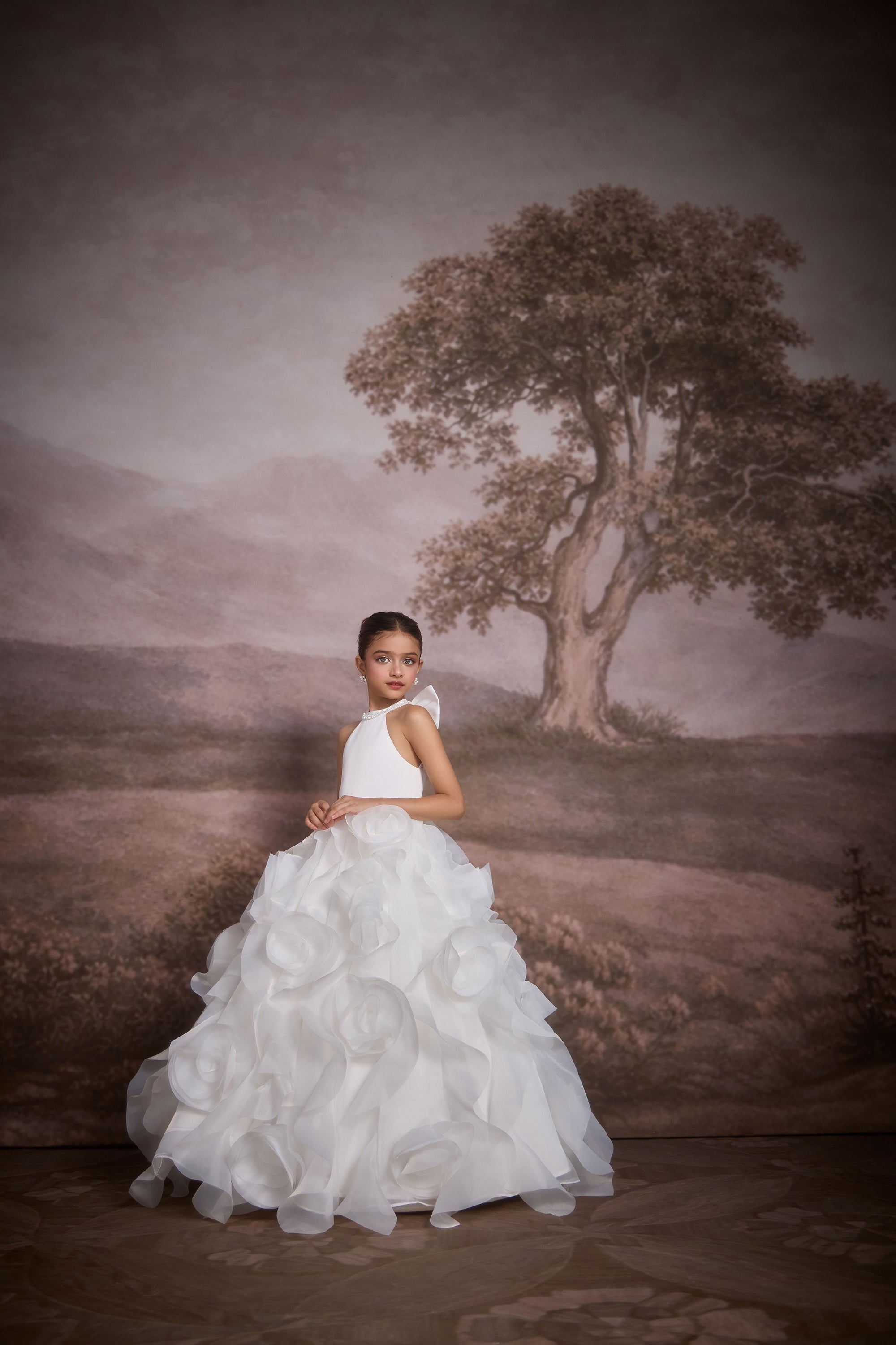 The Edwena White Ruffle Gown