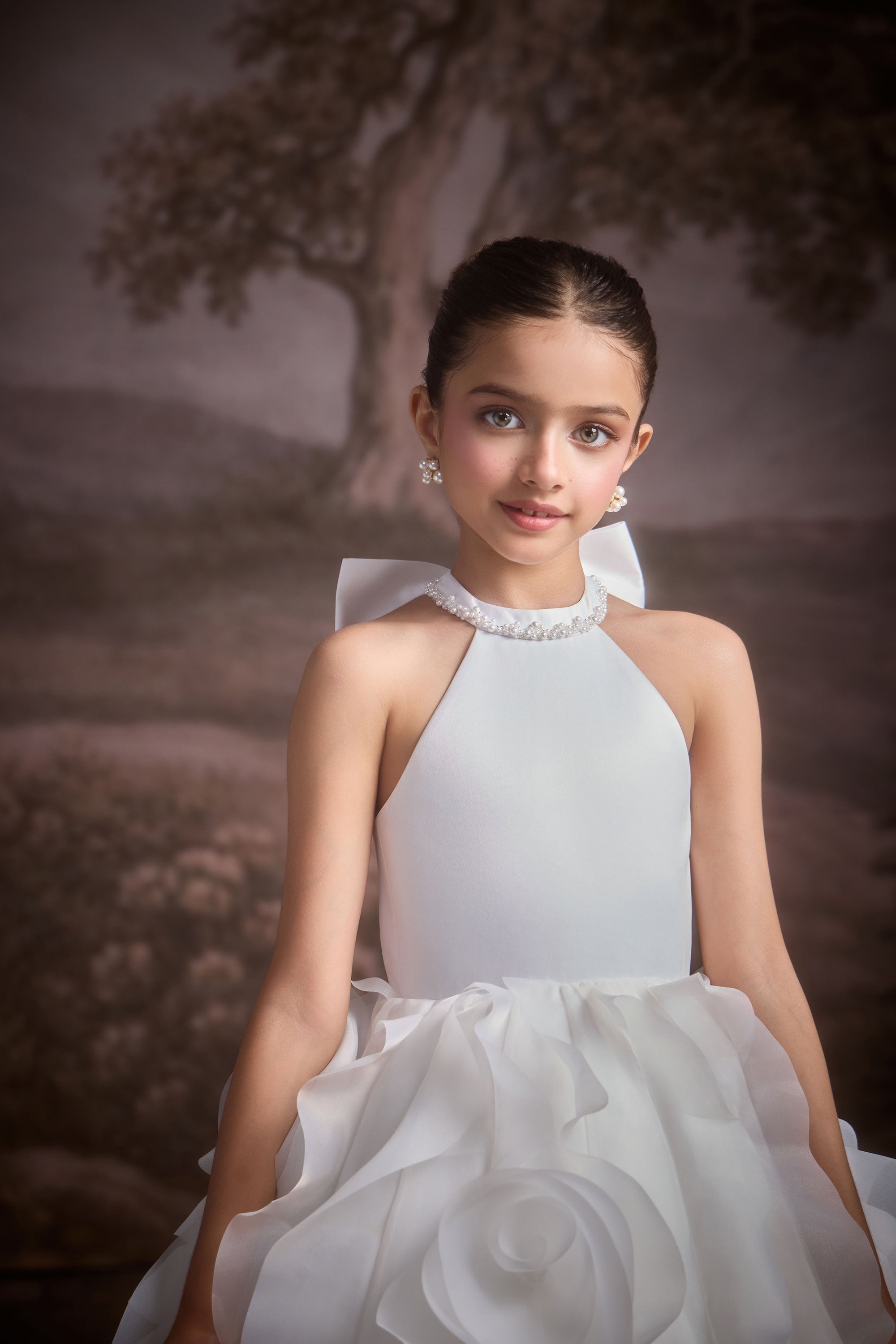 The Edwena White Ruffle Gown