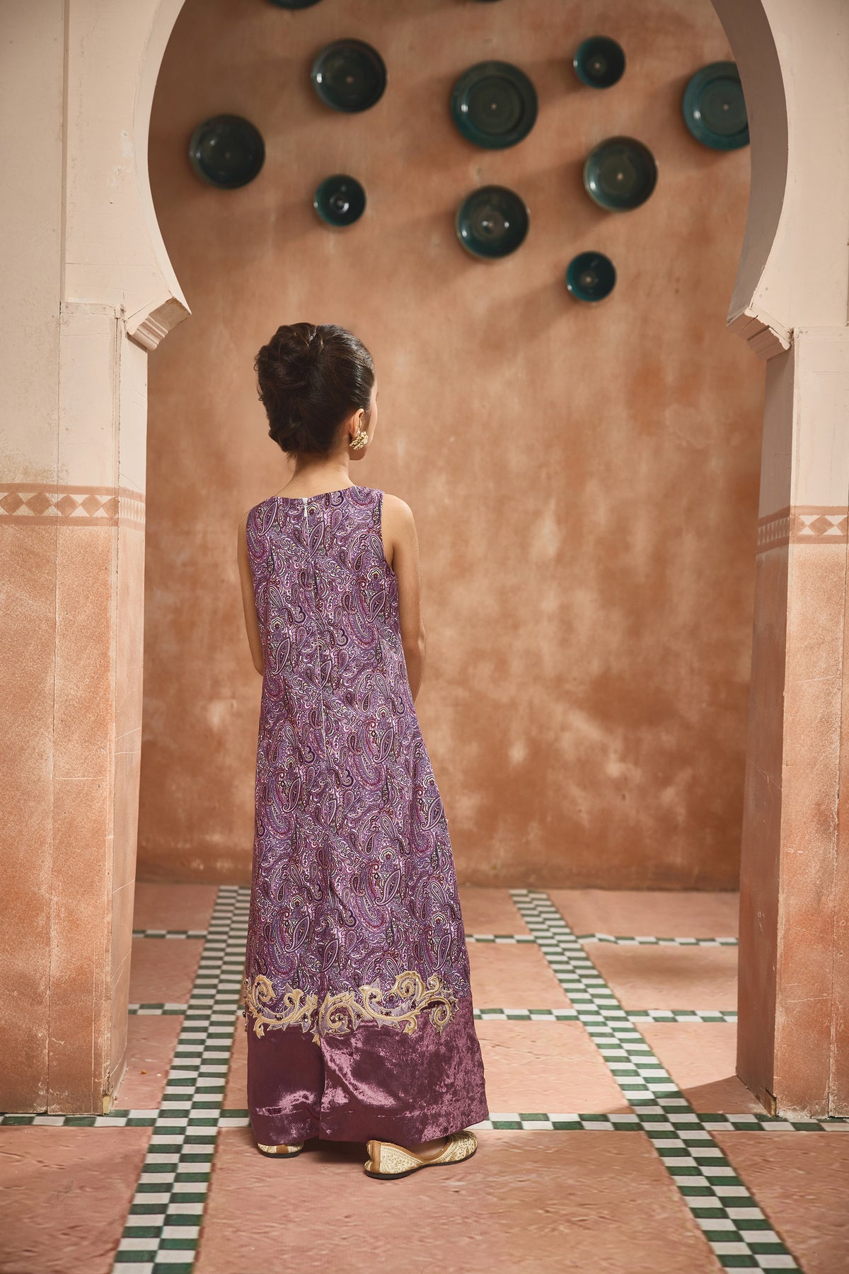 Parisa Purple Dress with Cape