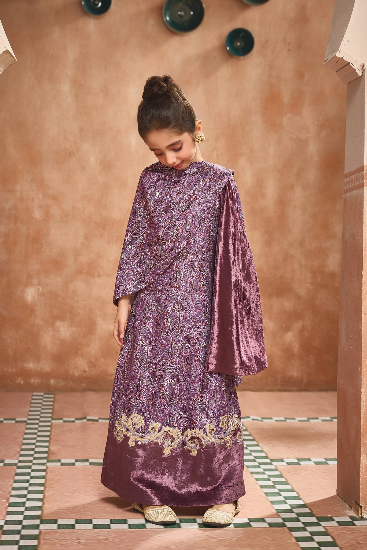 Parisa Purple Dress with Cape