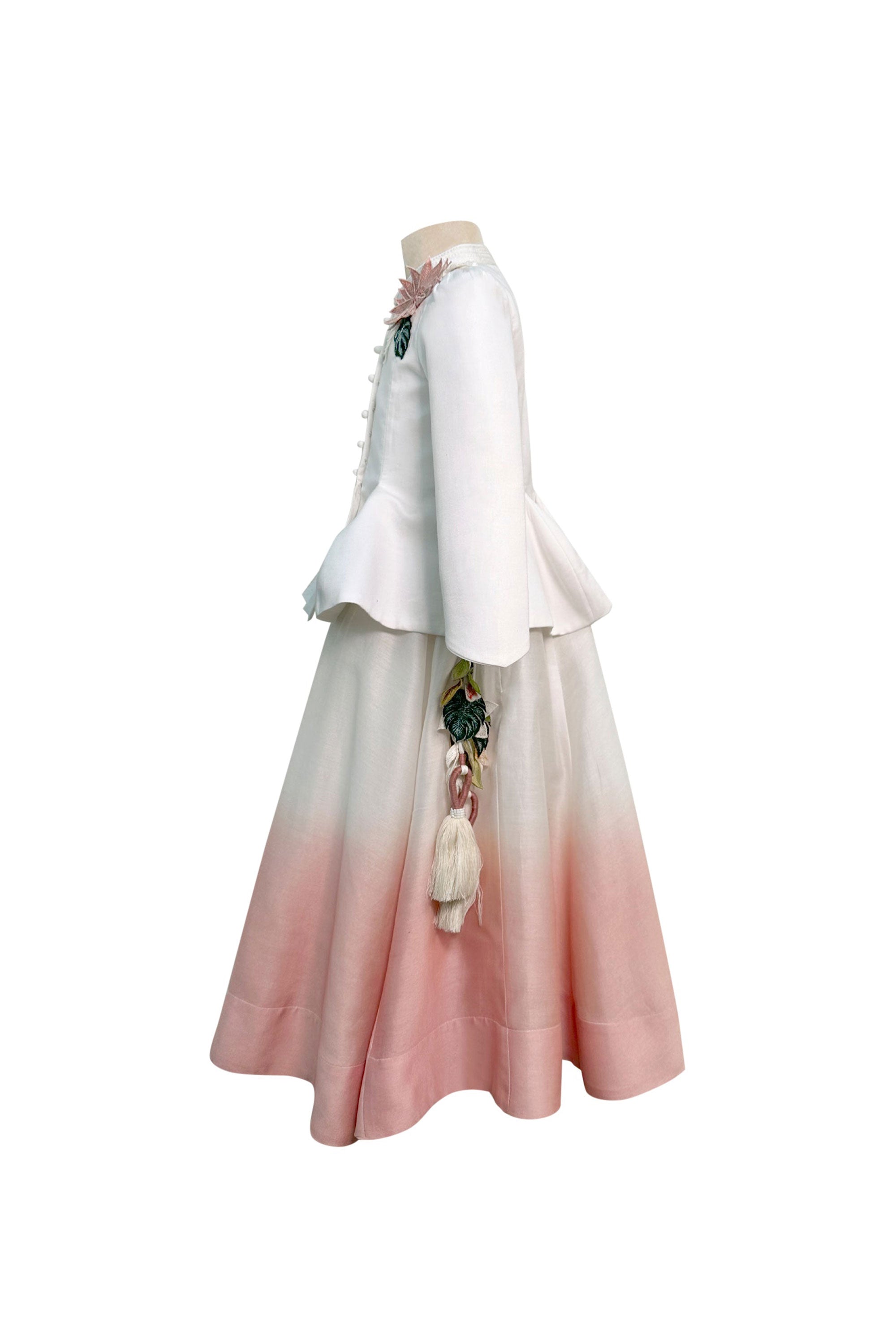 Peplum Top with Dip Dye Lehenga
