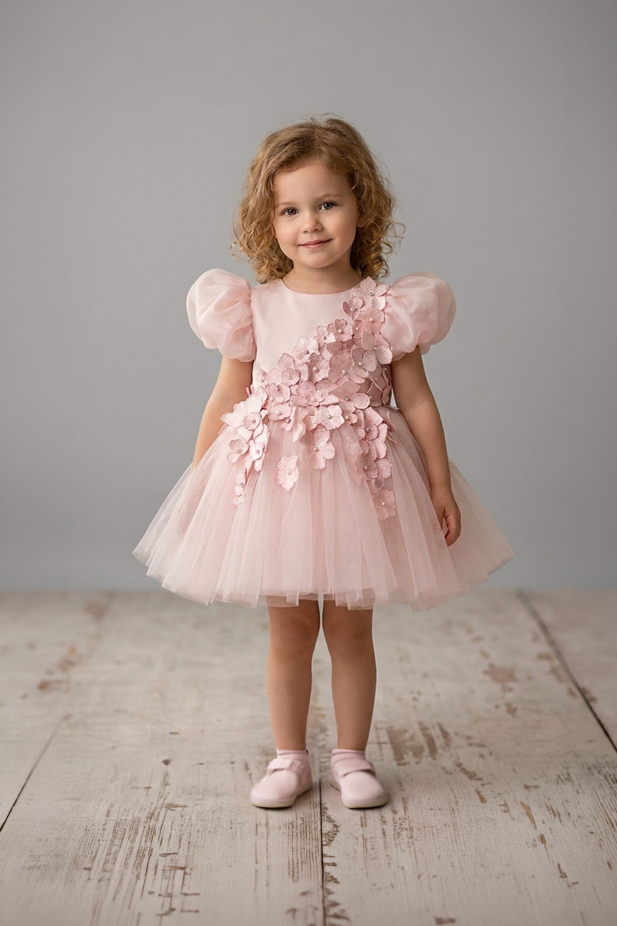 The Georgia Dress with Sleeves (Pink)