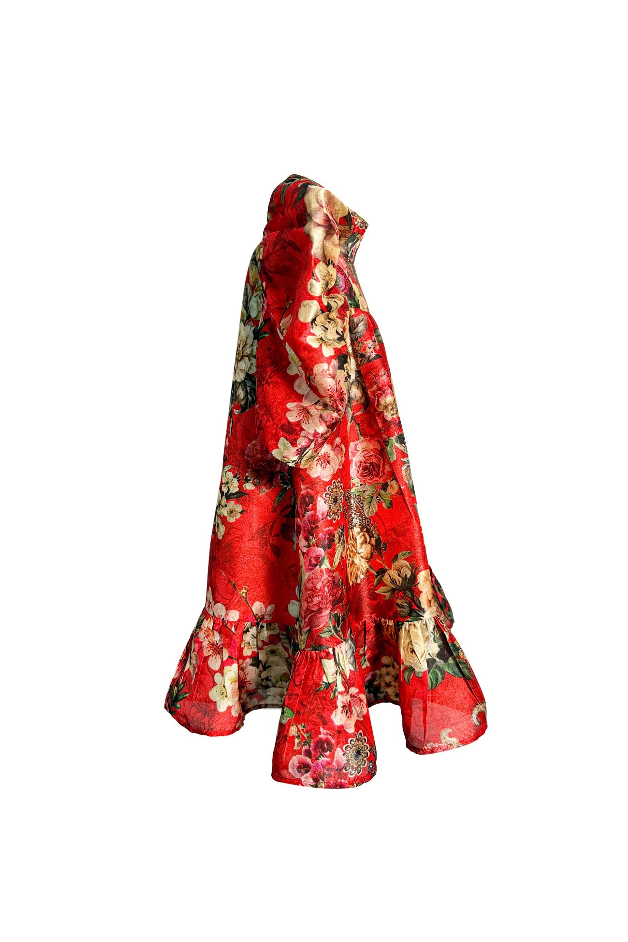 Red Print Floral Betty Dress
