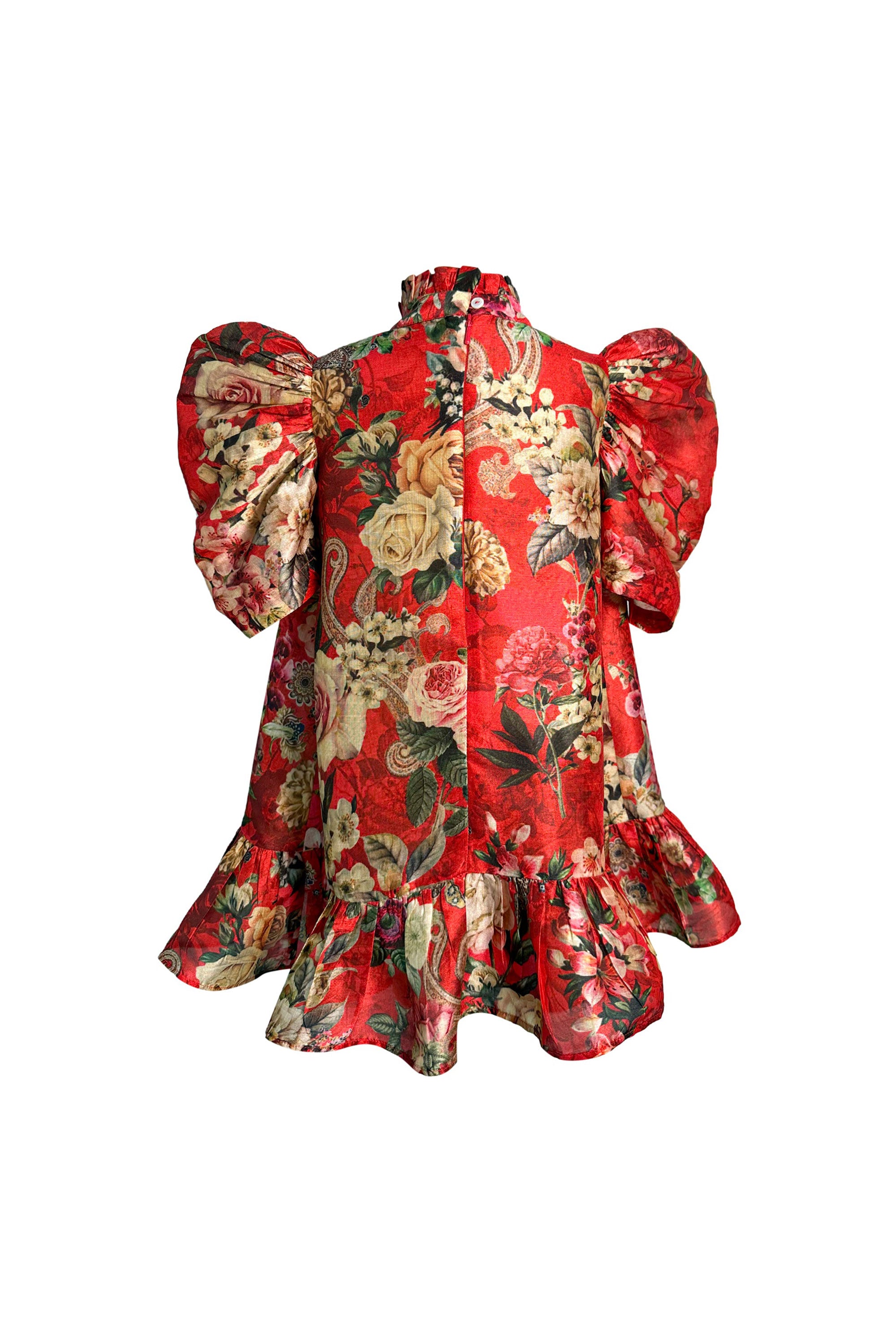 Red Print Floral Betty Dress