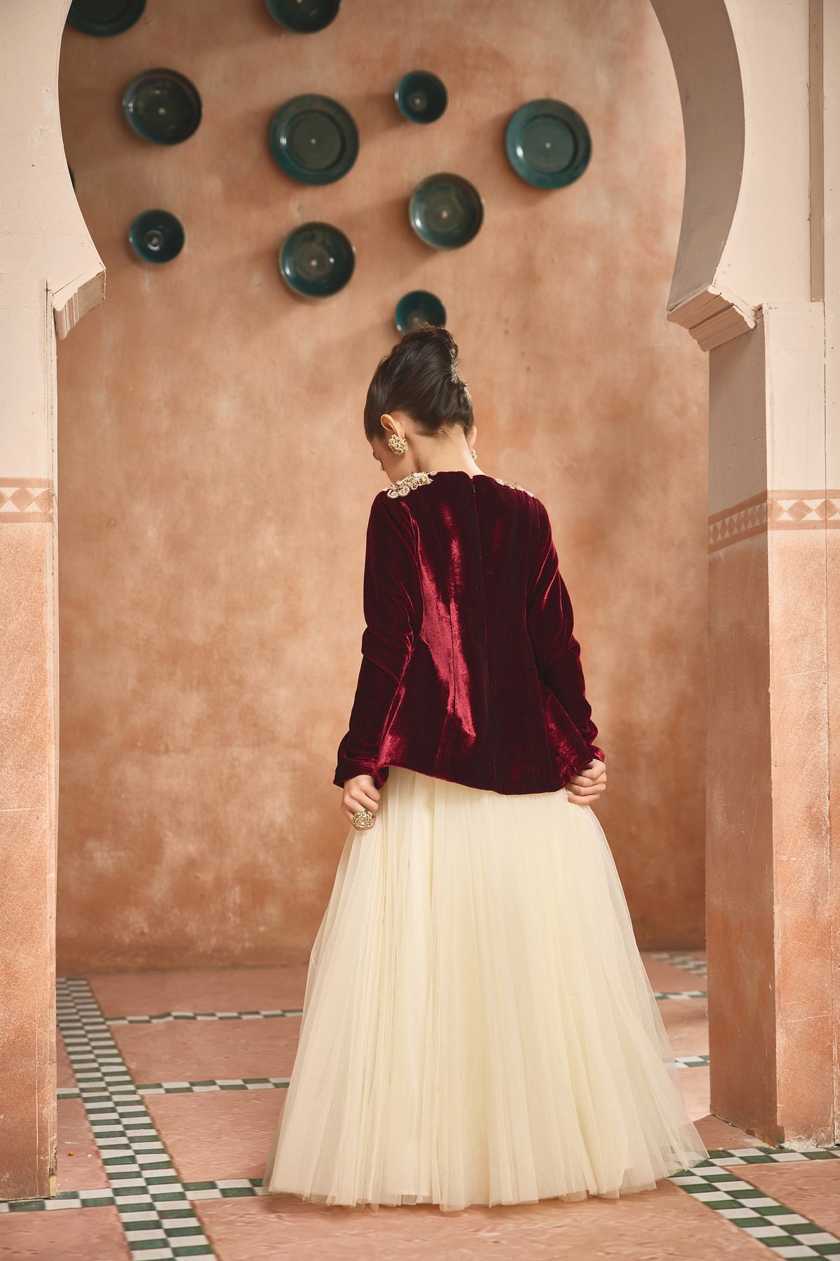 Ruby Mist Peplum with Skirt