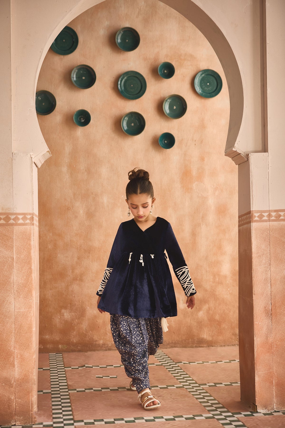 Ruhira Peplum Tunic with Dhoti