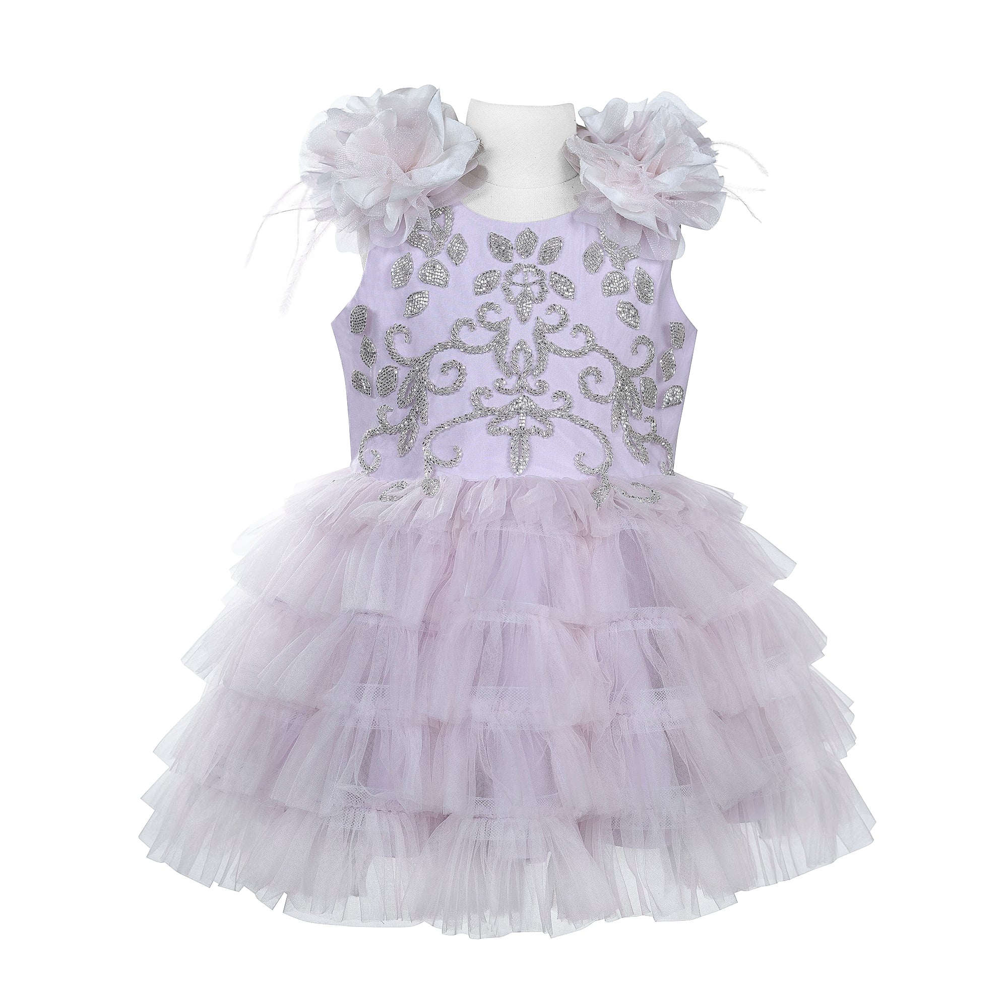 The Flower Feather Dress (Lilac)