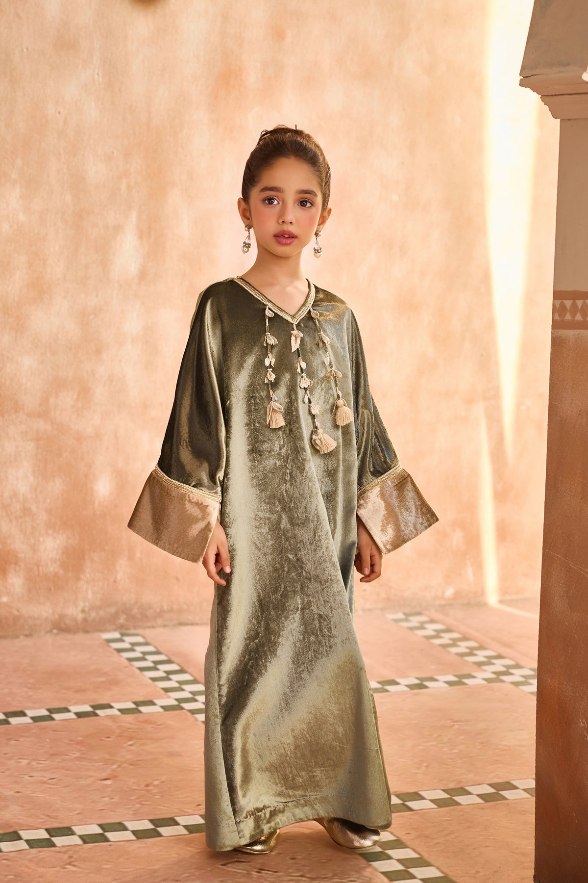 Shazil Green Darra Dress