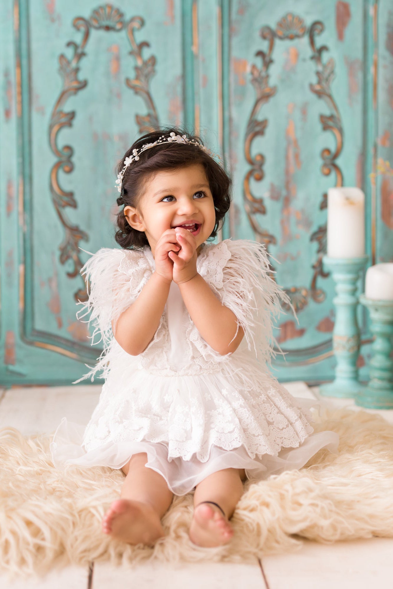 The Feather Fairy Dress (White)