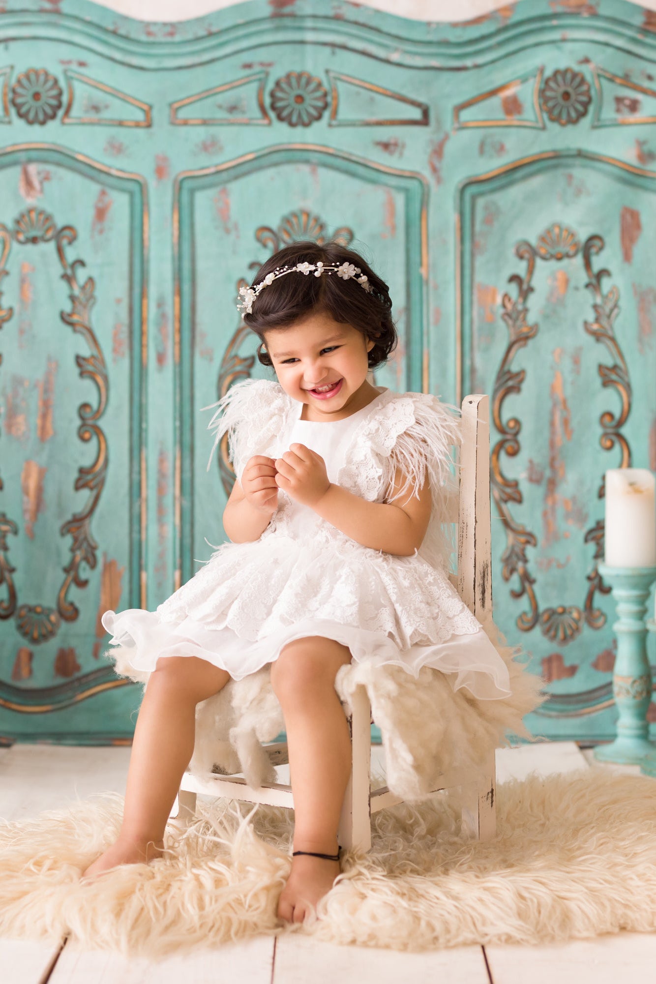 The Feather Fairy Dress (White)