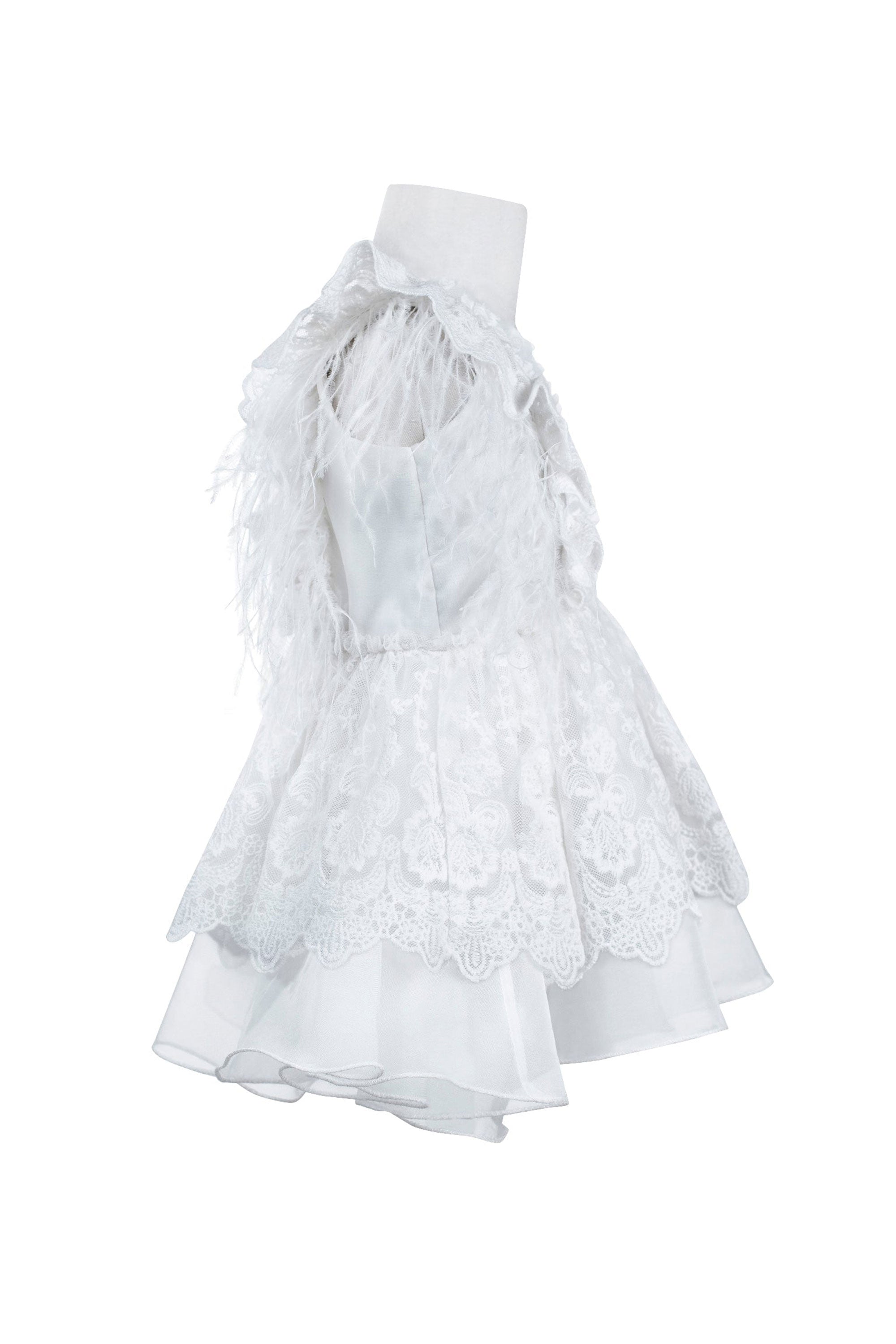 The Feather Fairy Dress (White)