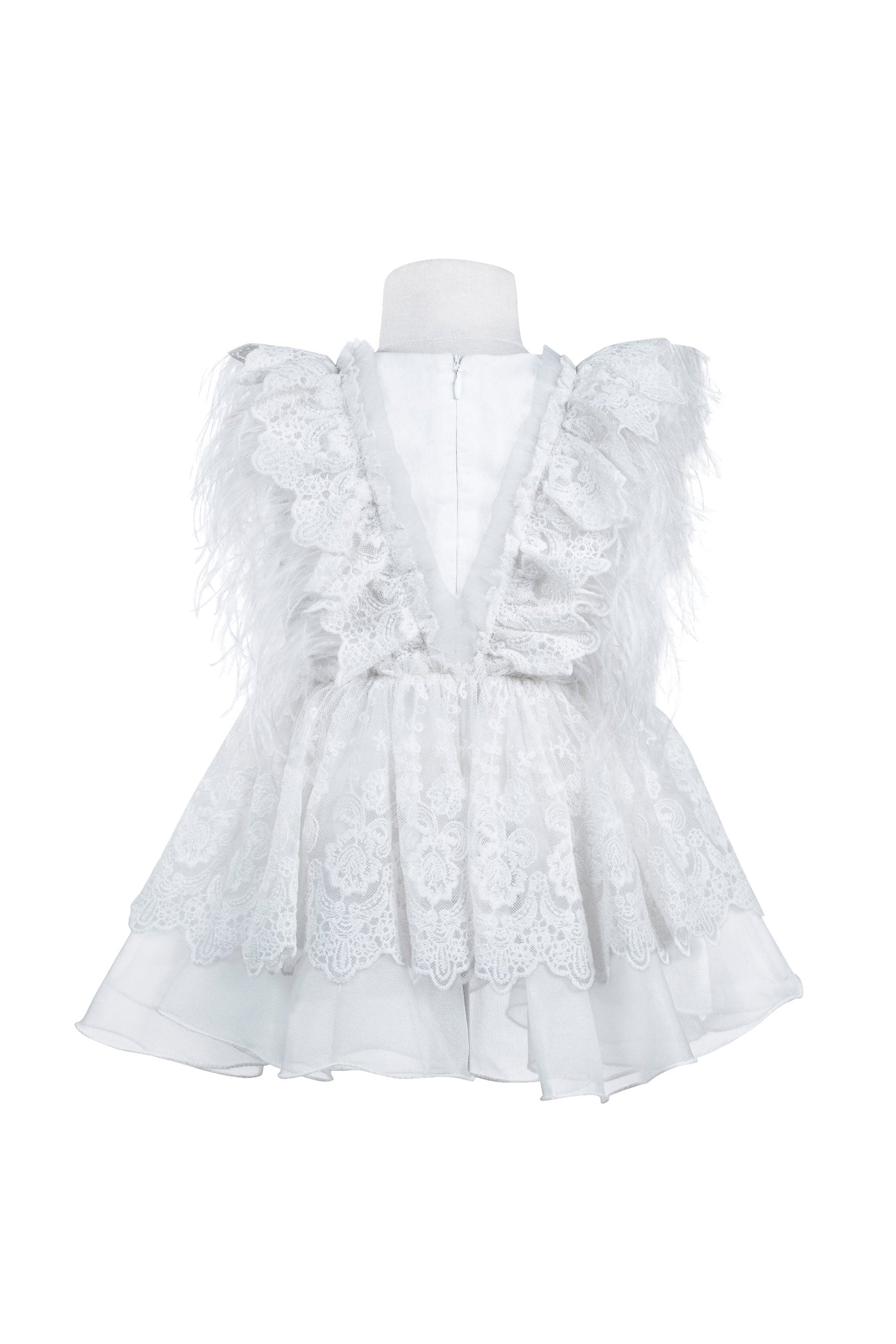 The Feather Fairy Dress (White)