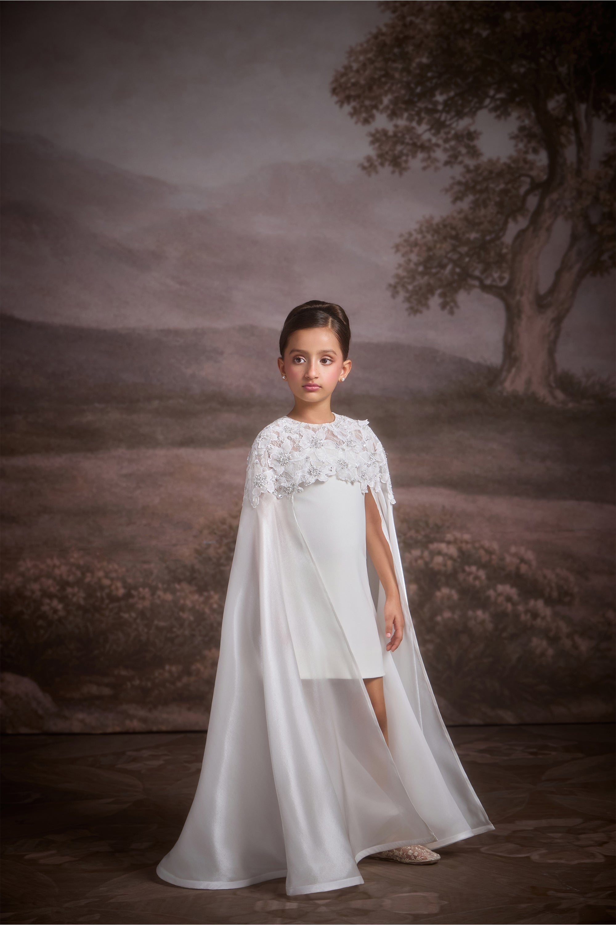 The White Frost Caplet with Dress (Set of 2)