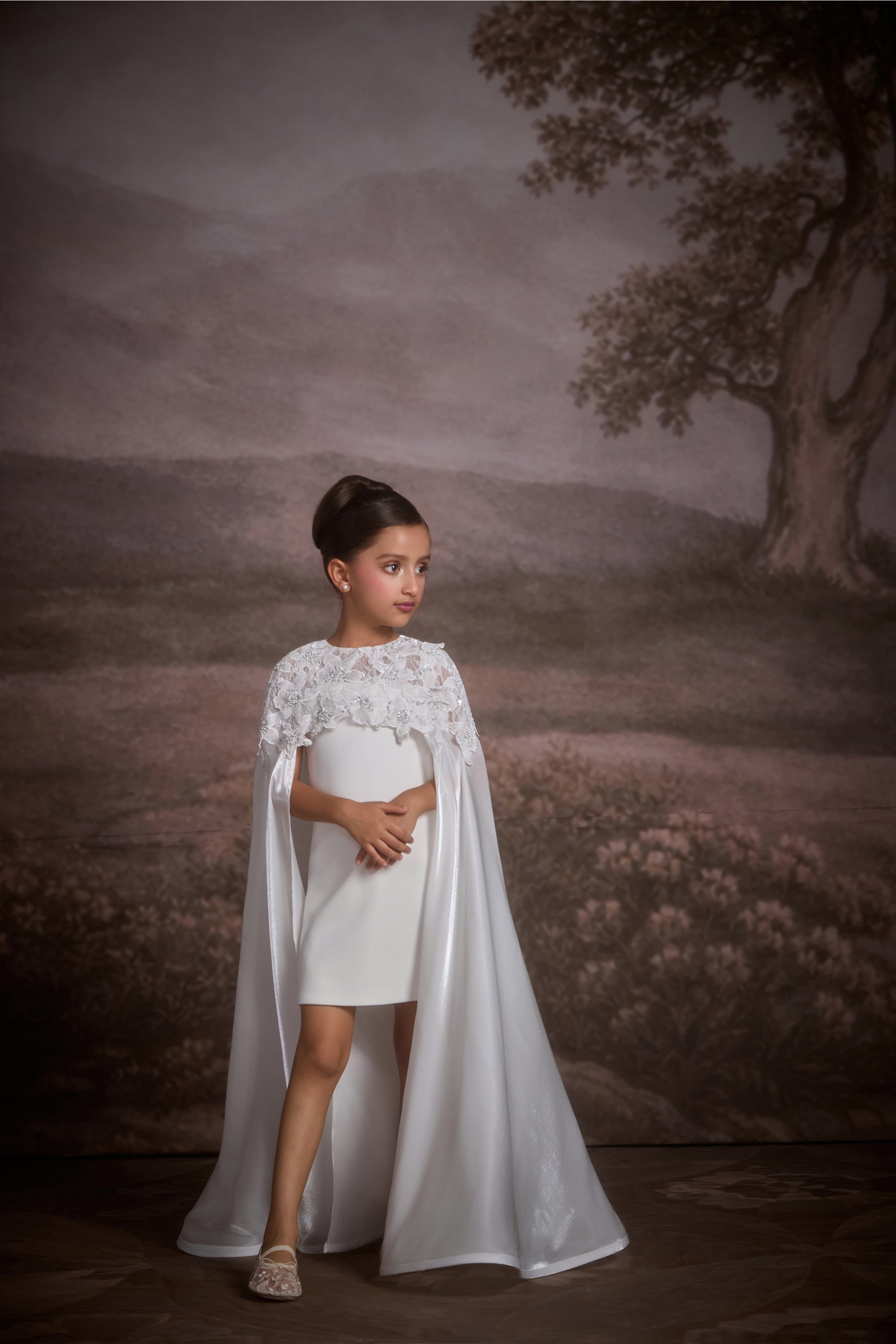 The White Frost Caplet with Dress (Set of 2)