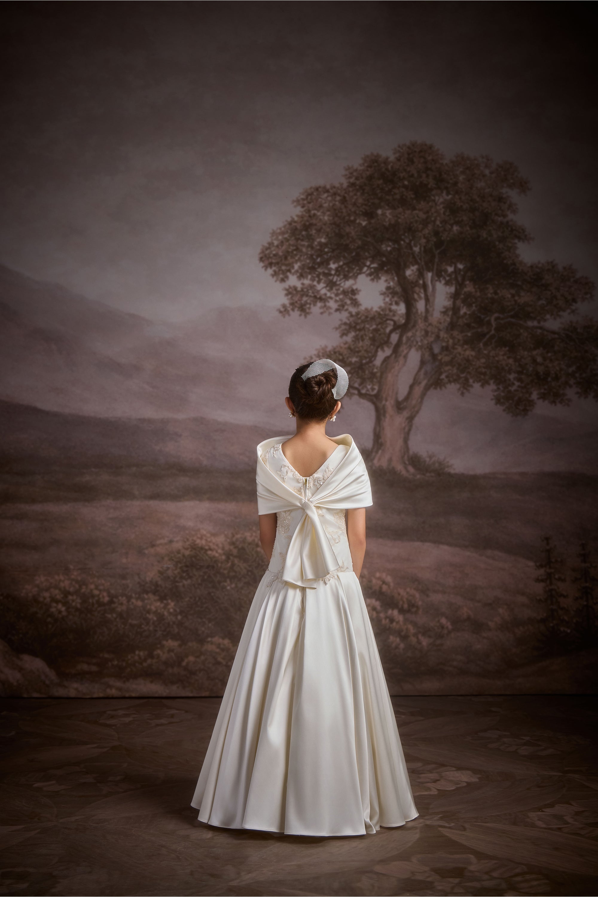 The Virelia Satin Gown with Cape (Set of 2)