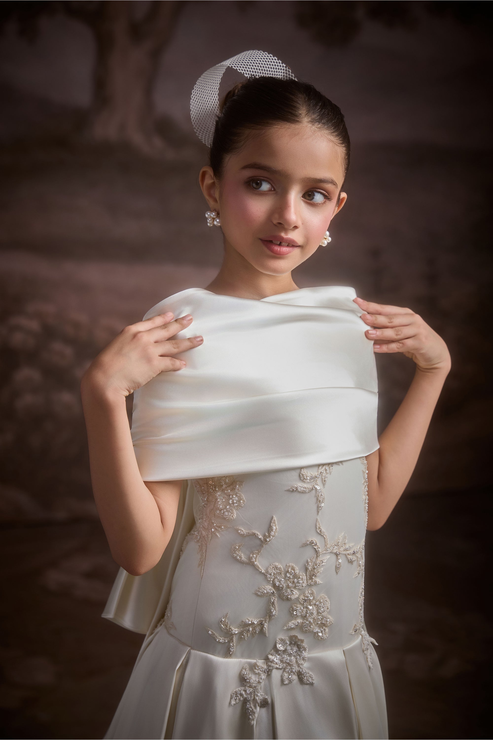 The Virelia Satin Gown with Cape (Set of 2)