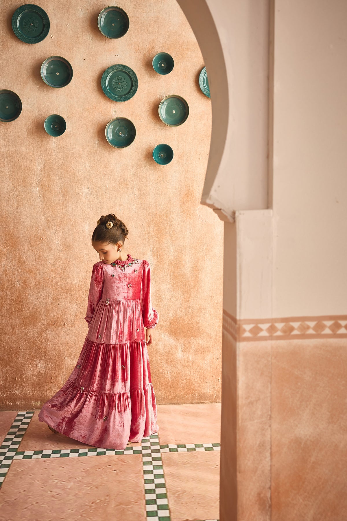 The Mulberry Tiered Velvet Dress