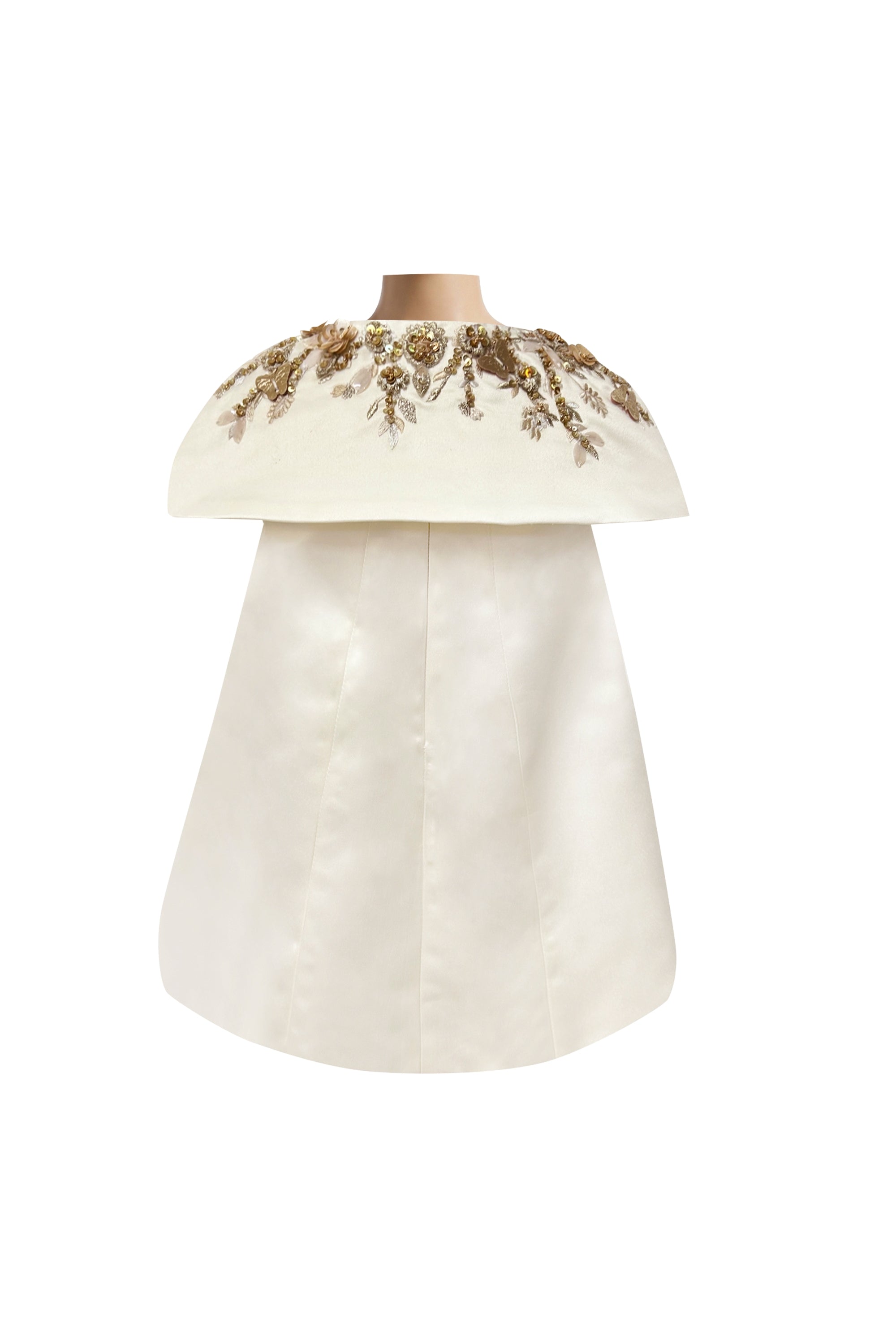 Garnet Golden Dress with Cape (Set of 2)