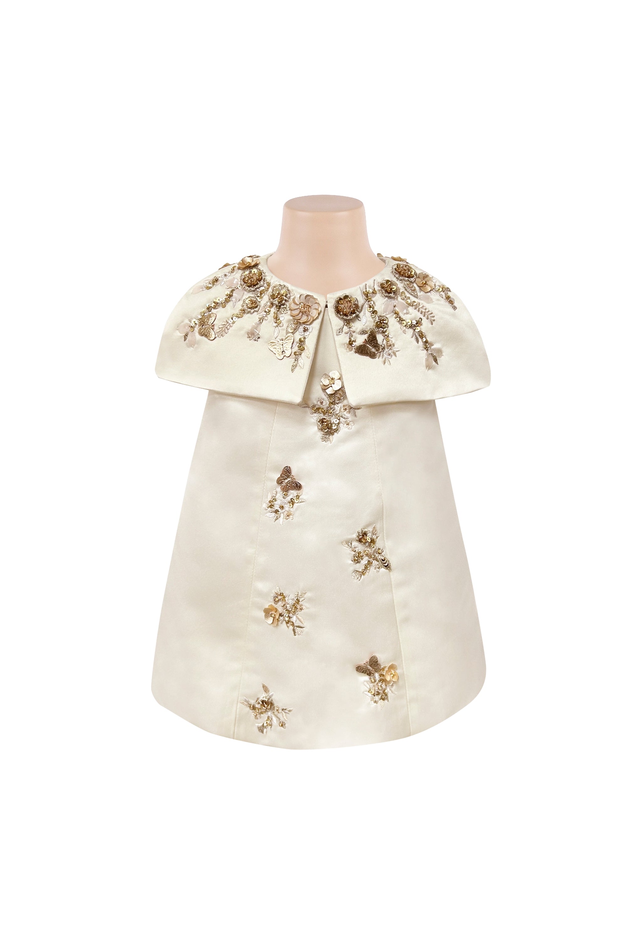 Garnet Golden Dress with Cape (Set of 2)