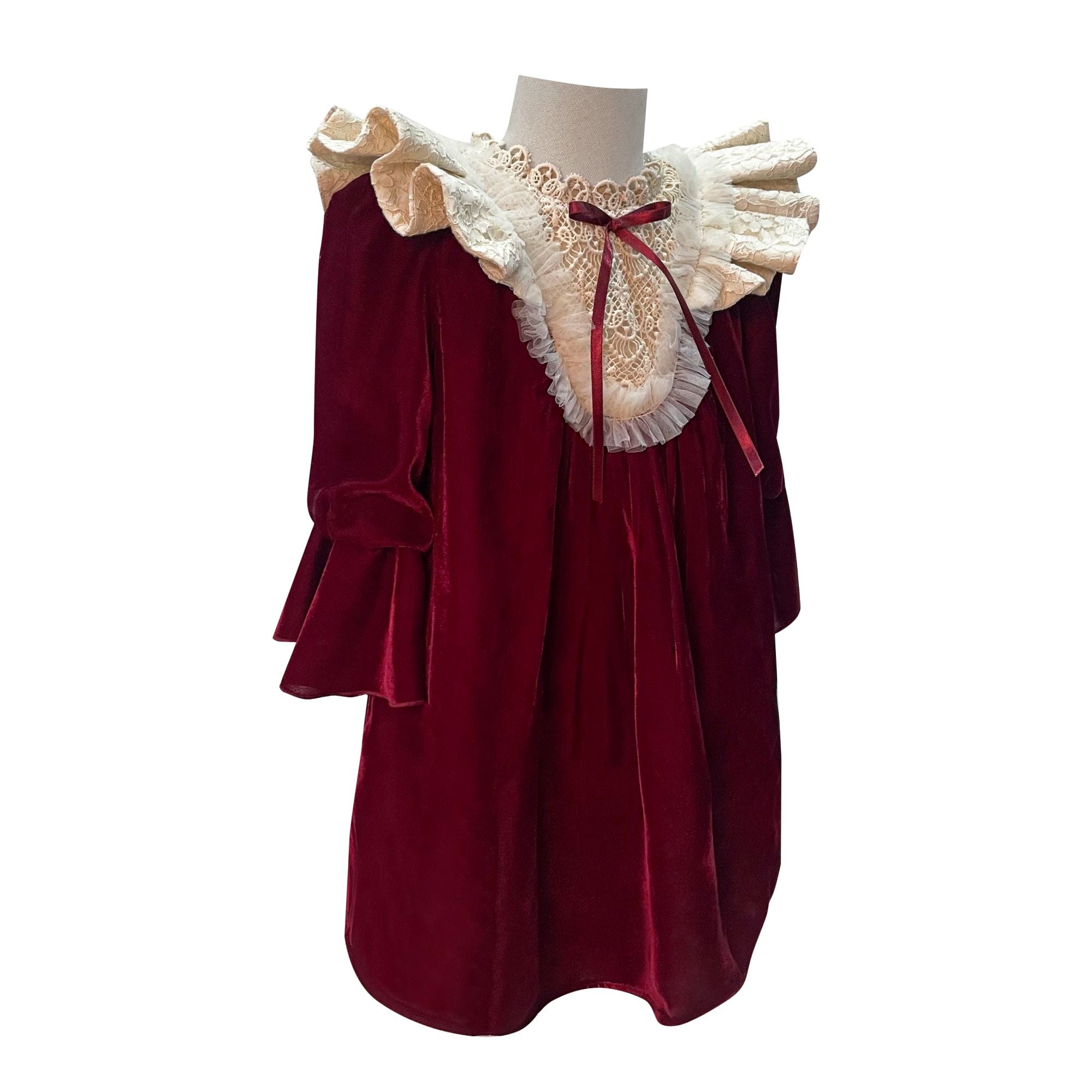 The Velvet Royalty Dress (Maroon)