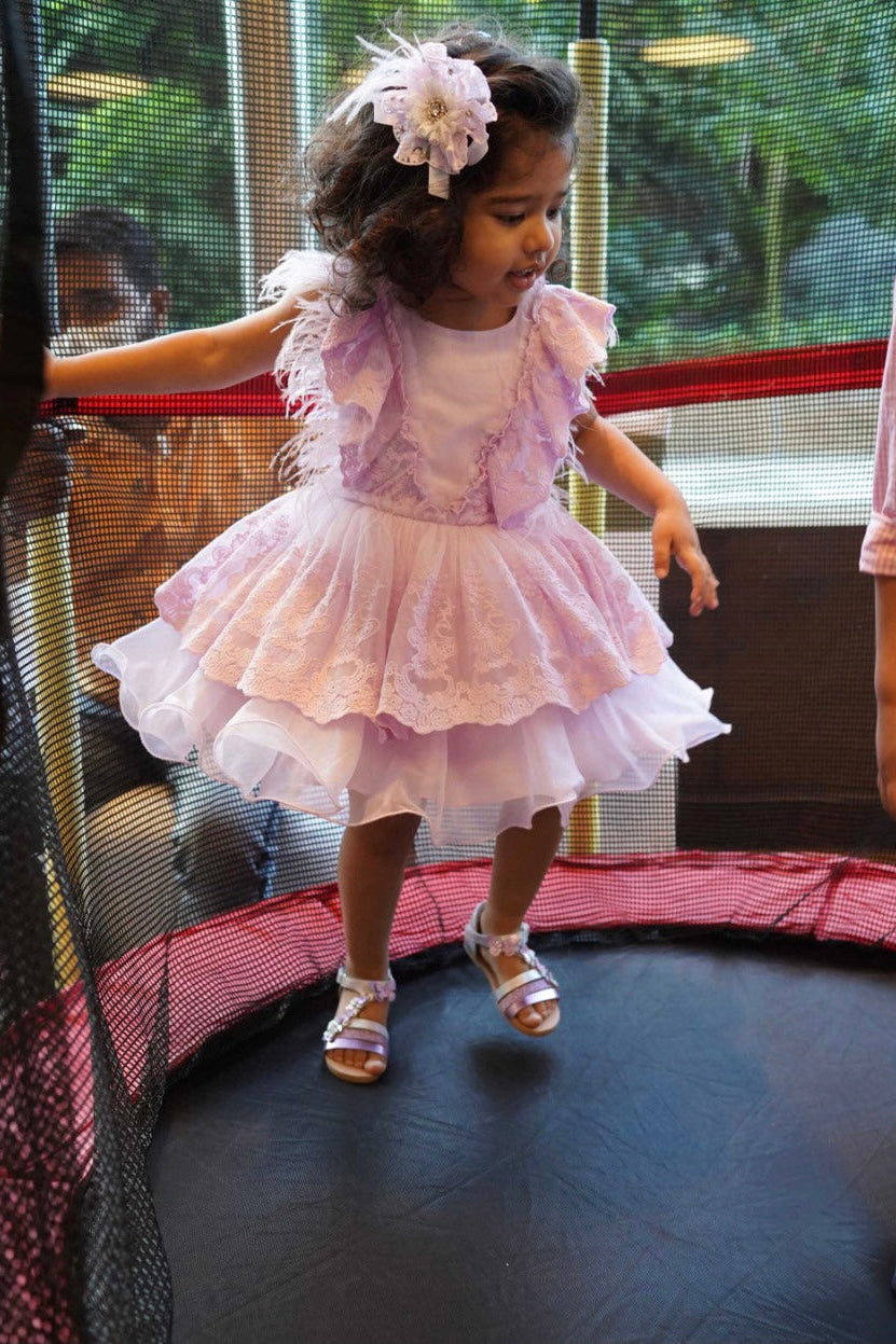 Voluminous Feather Fairy Dress (Purple)