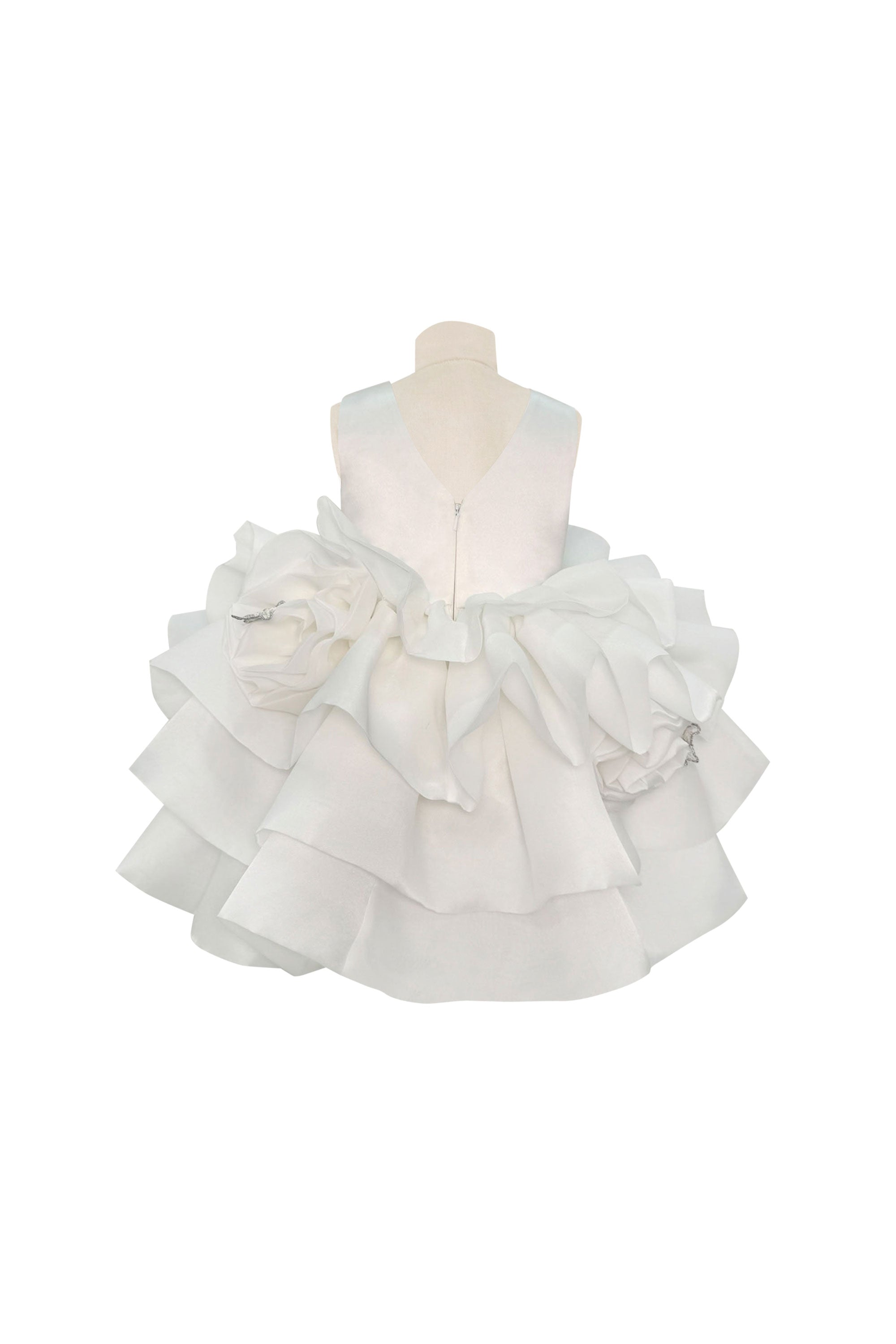 White Organza Rose Dress