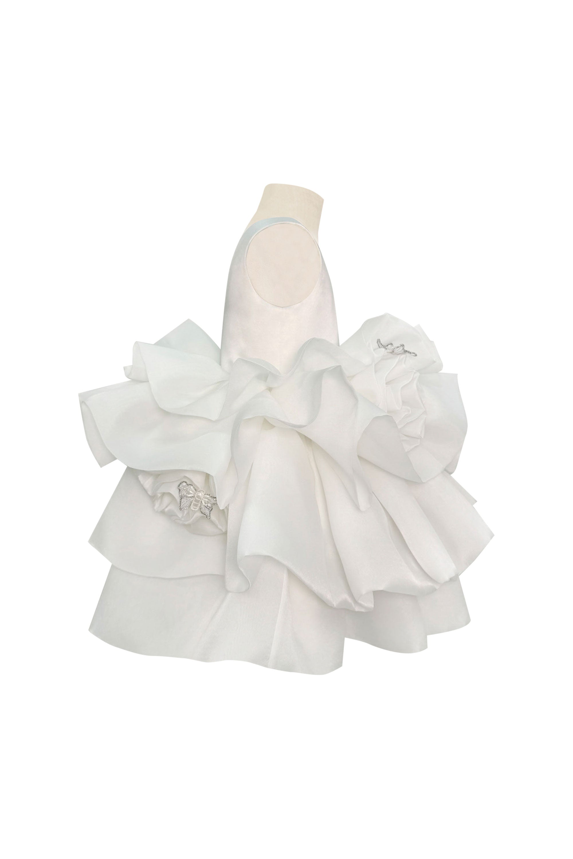 White Organza Rose Dress