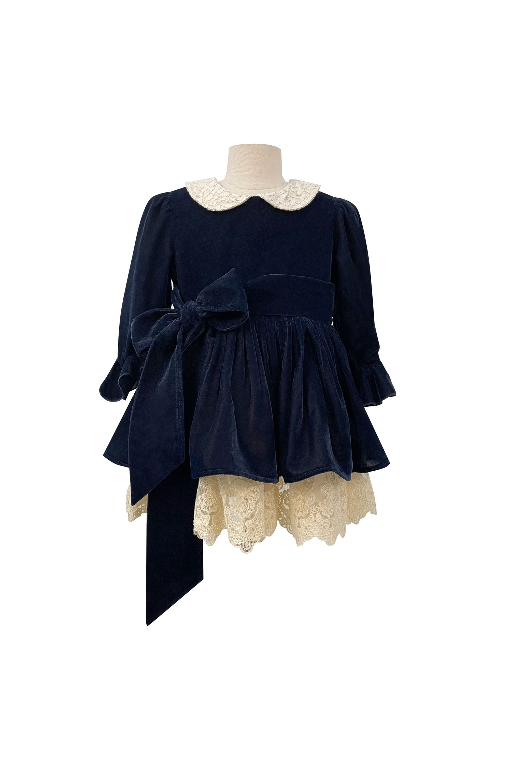 The Vintage Velvet Dress (Navy Blue)