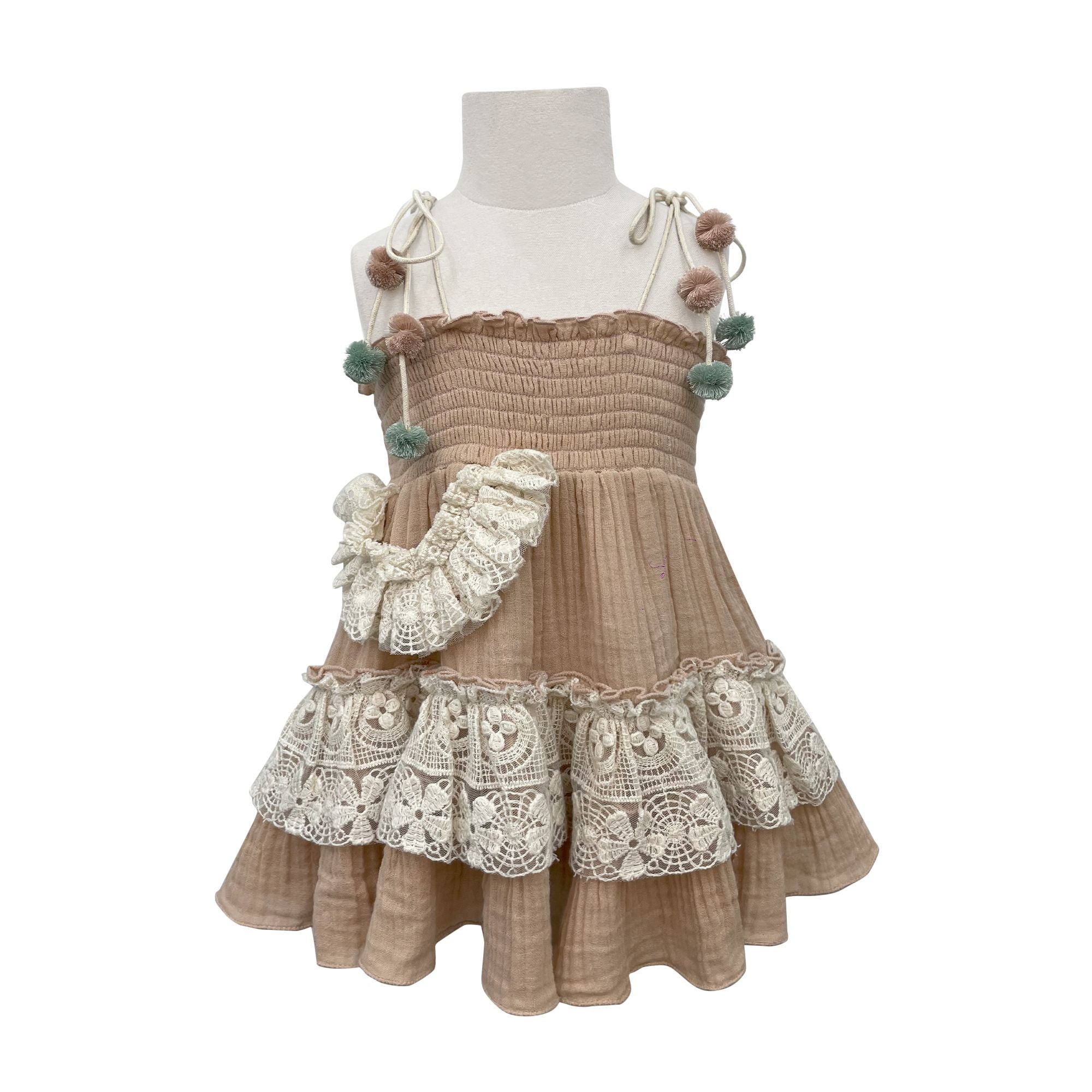 The Alaia Lacy Gauze Dress (Peach)