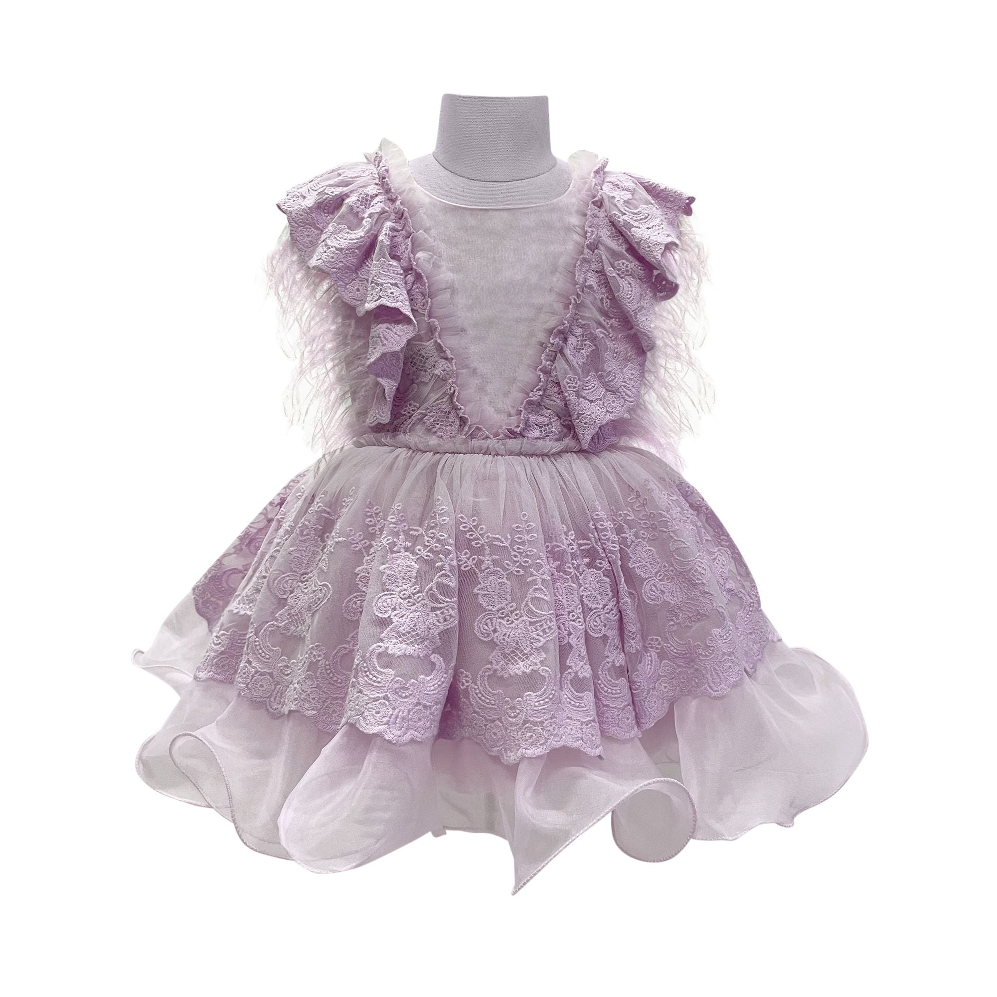 Voluminous Feather Fairy Dress (Purple)