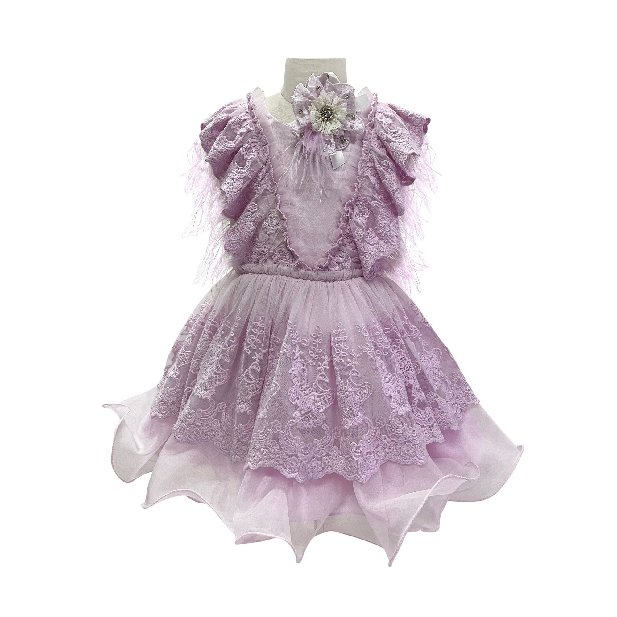 Voluminous Feather Fairy Dress (Purple)