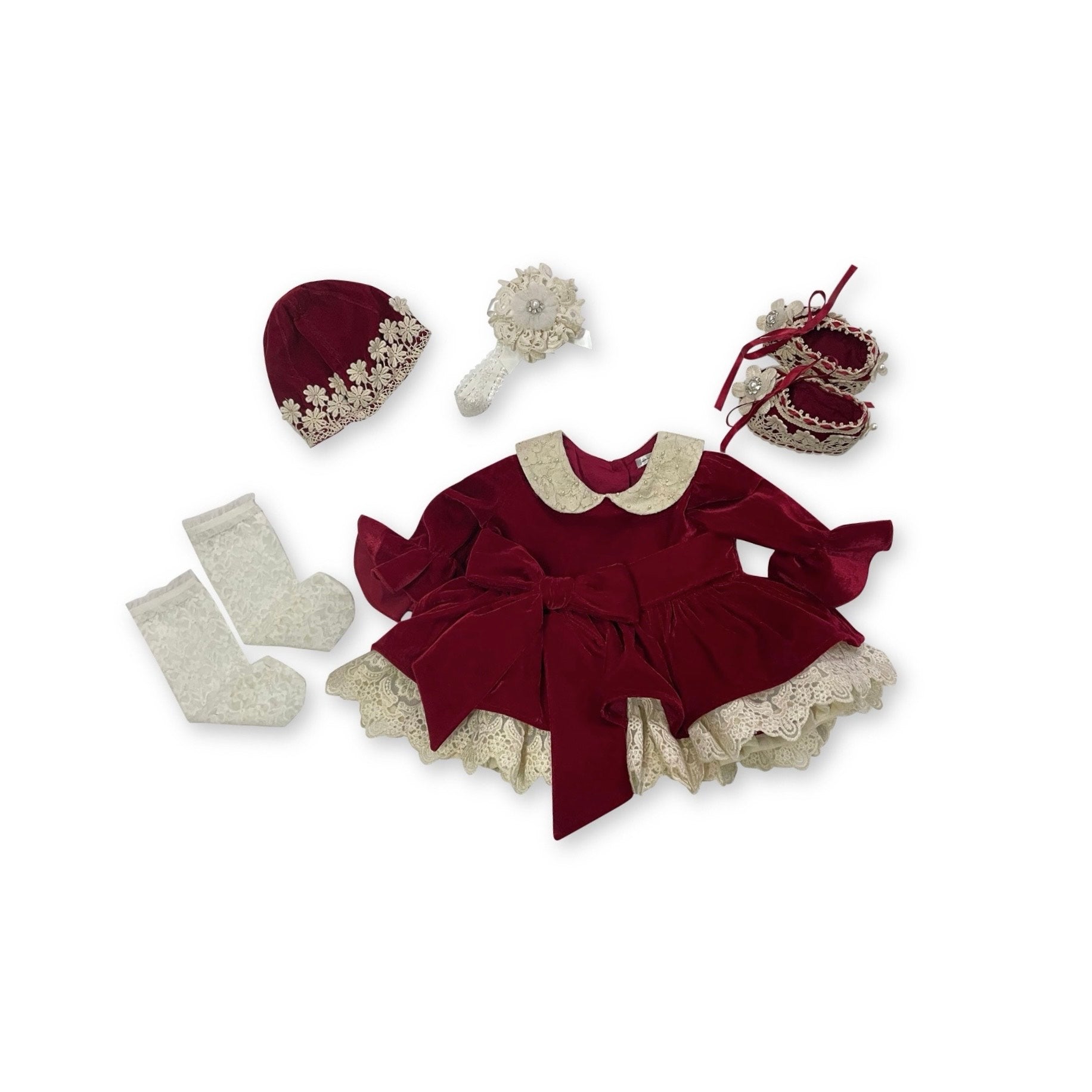 The Vintage Velvet Set (Cherry Red)