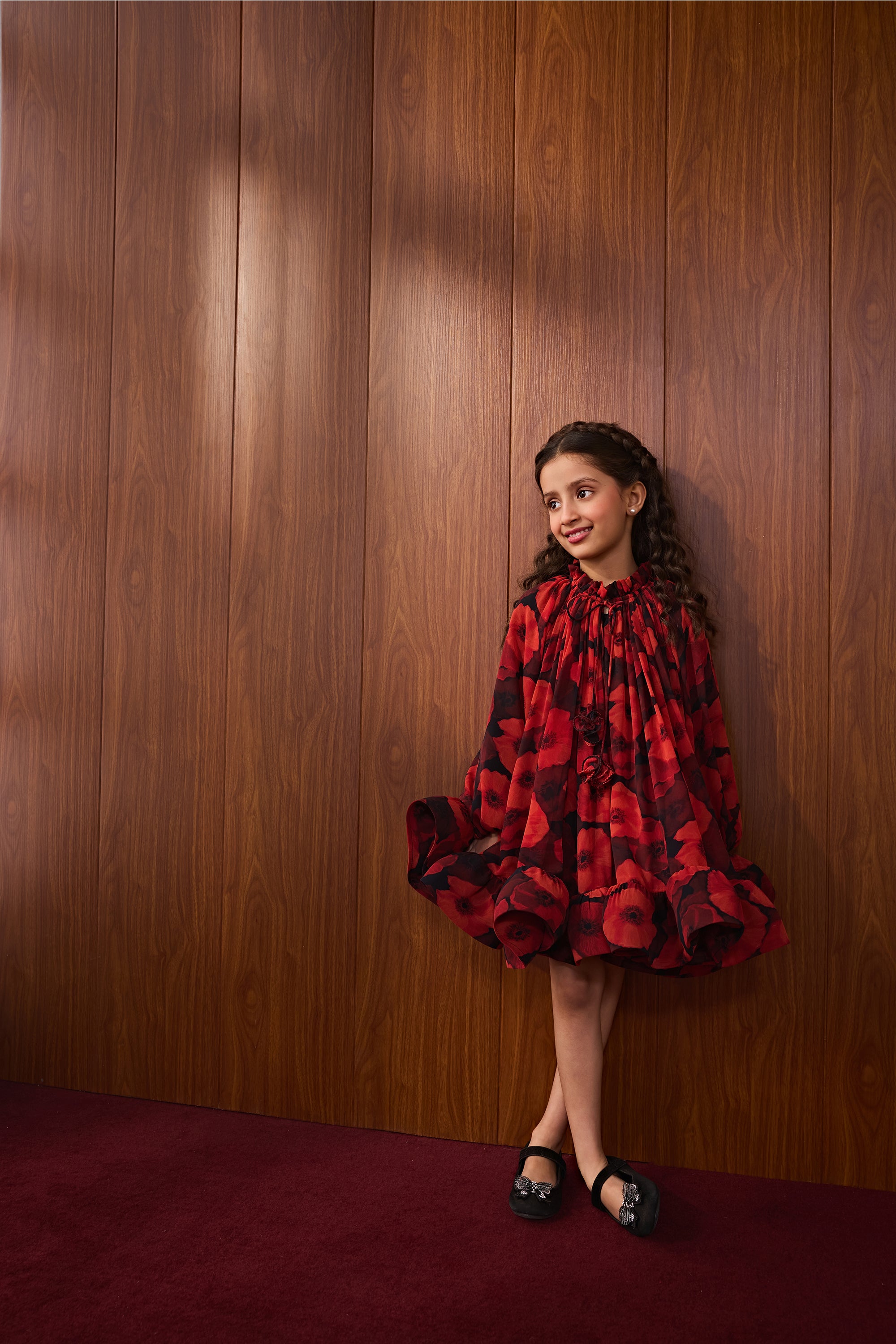 Alicia Printed Rose Dress