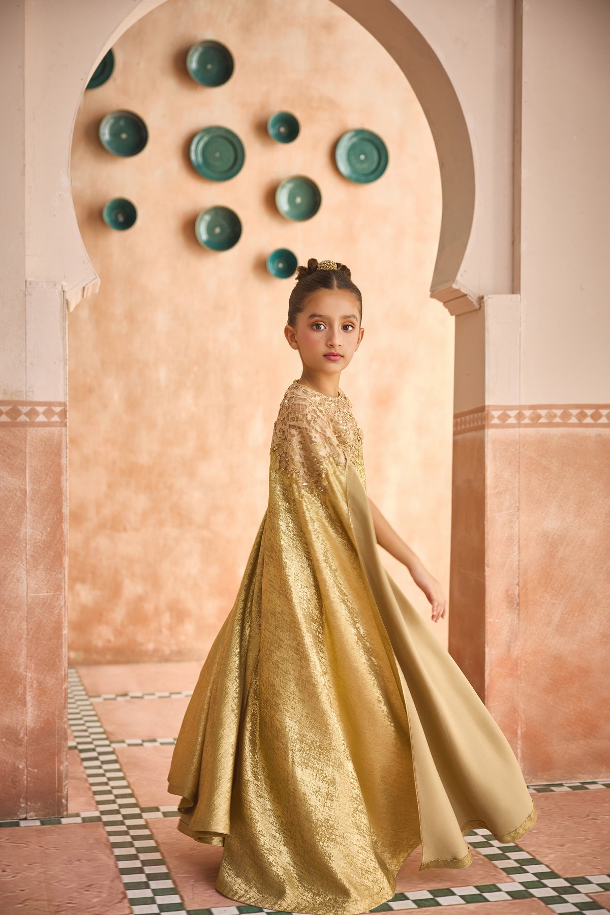 Almas Gold Cape Dress