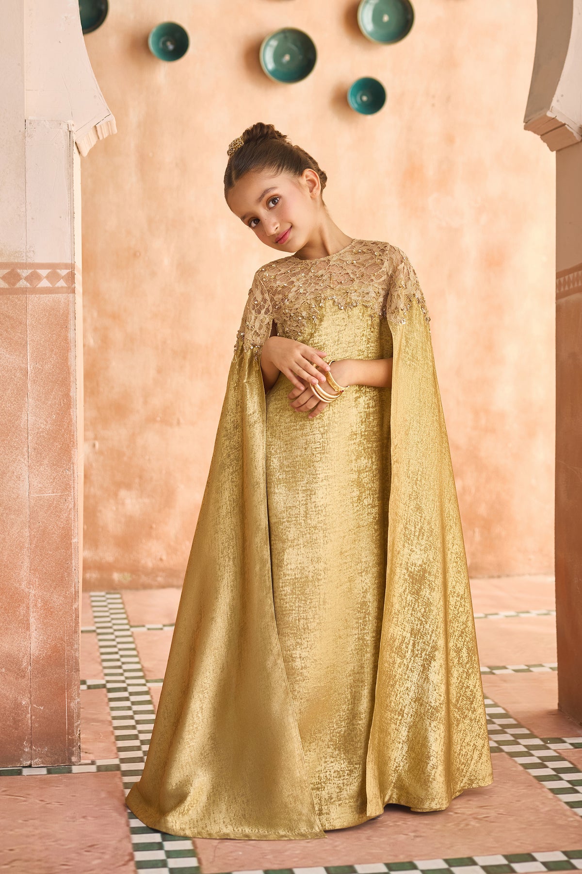 Almas Gold Cape Dress