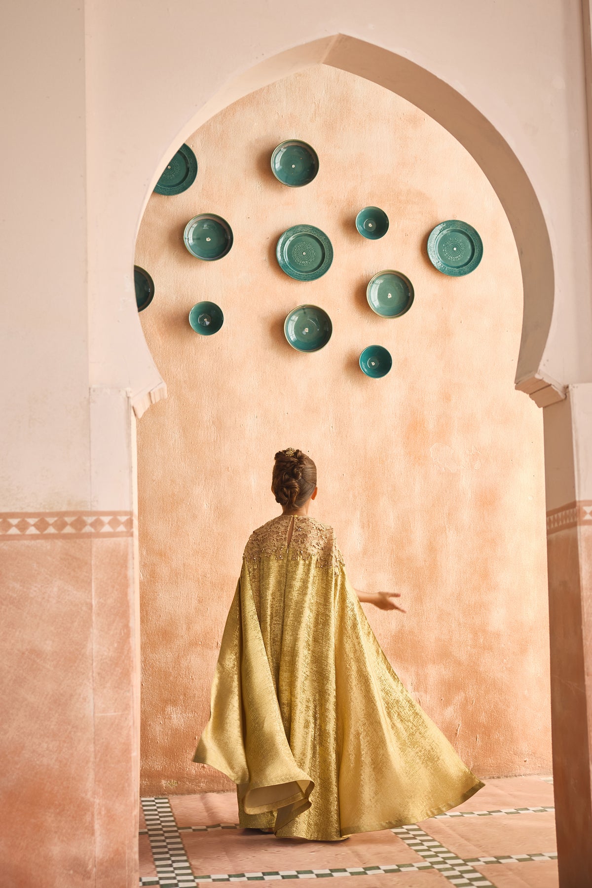 Almas Gold Cape Dress