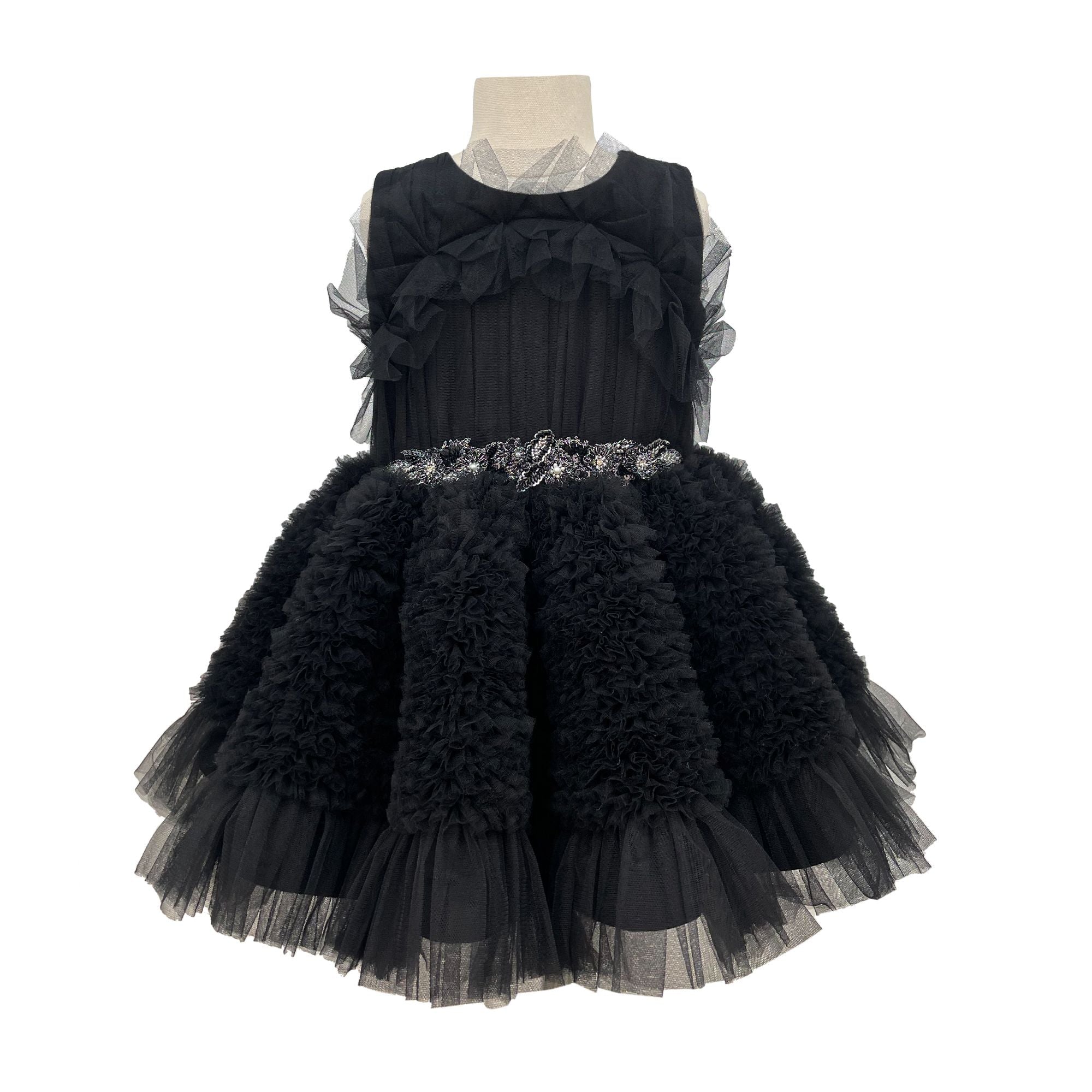 The Embellished Ariel Tulle Dress (Black)