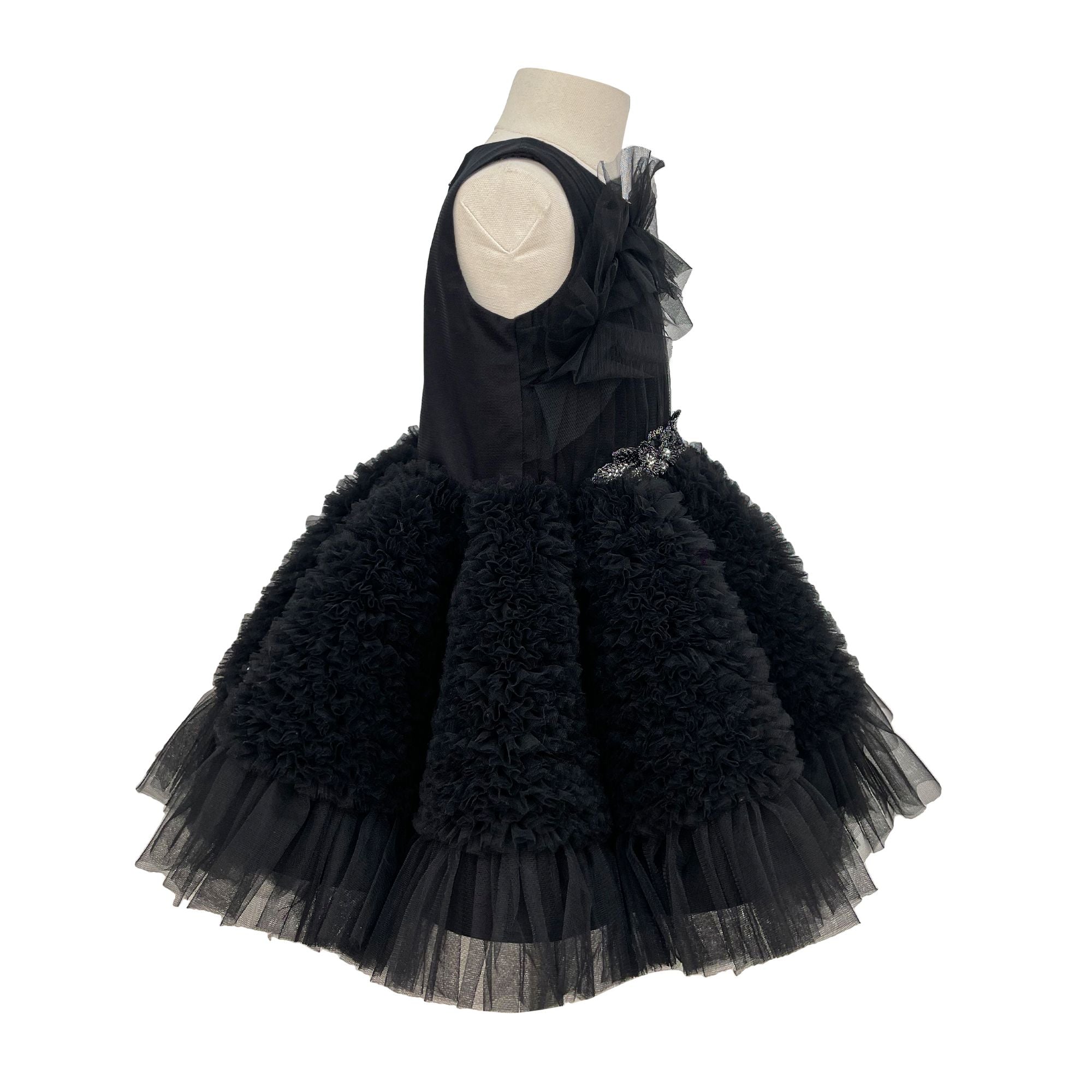 The Embellished Ariel Tulle Dress (Black)