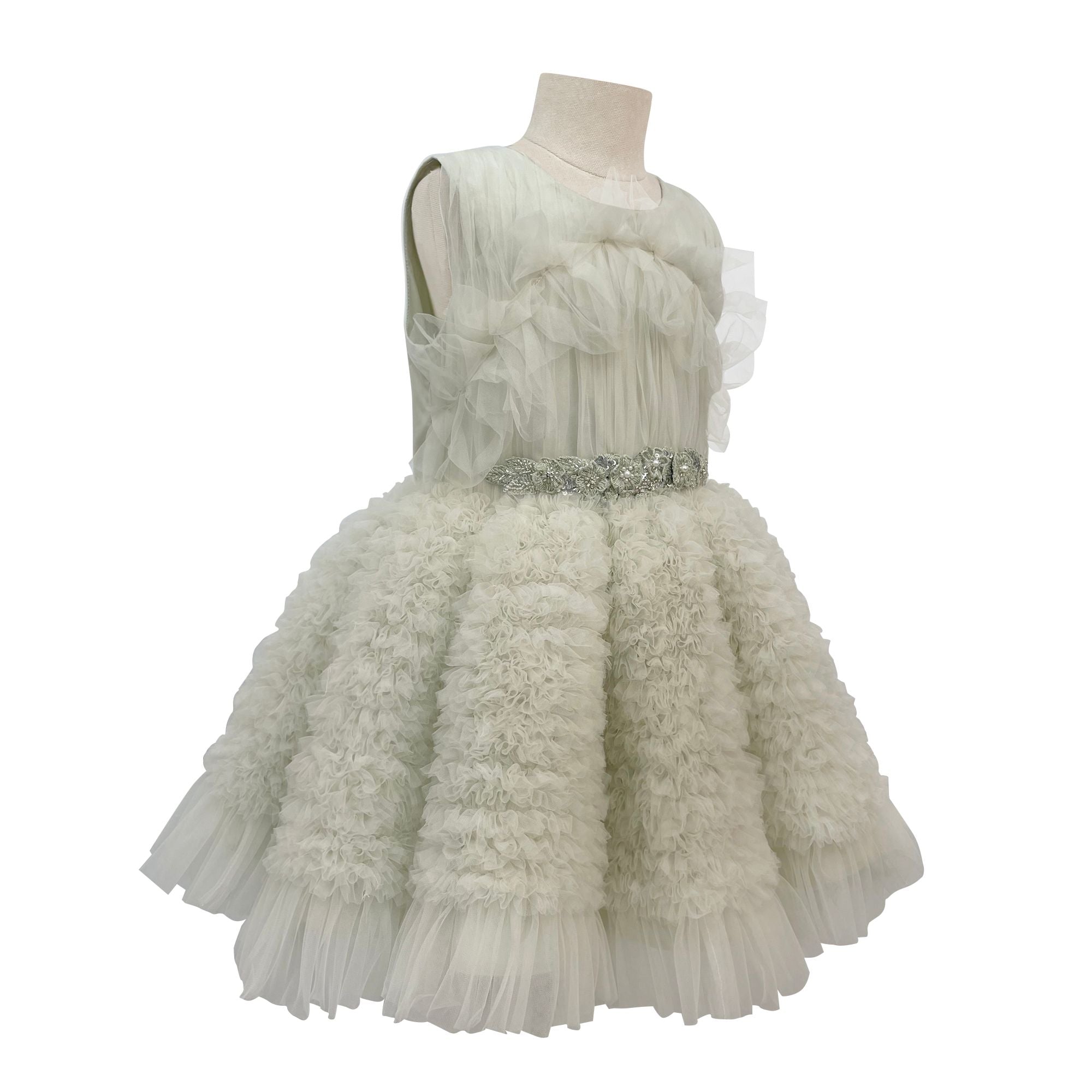 The Embellished Ariel Tulle Dress (Green)