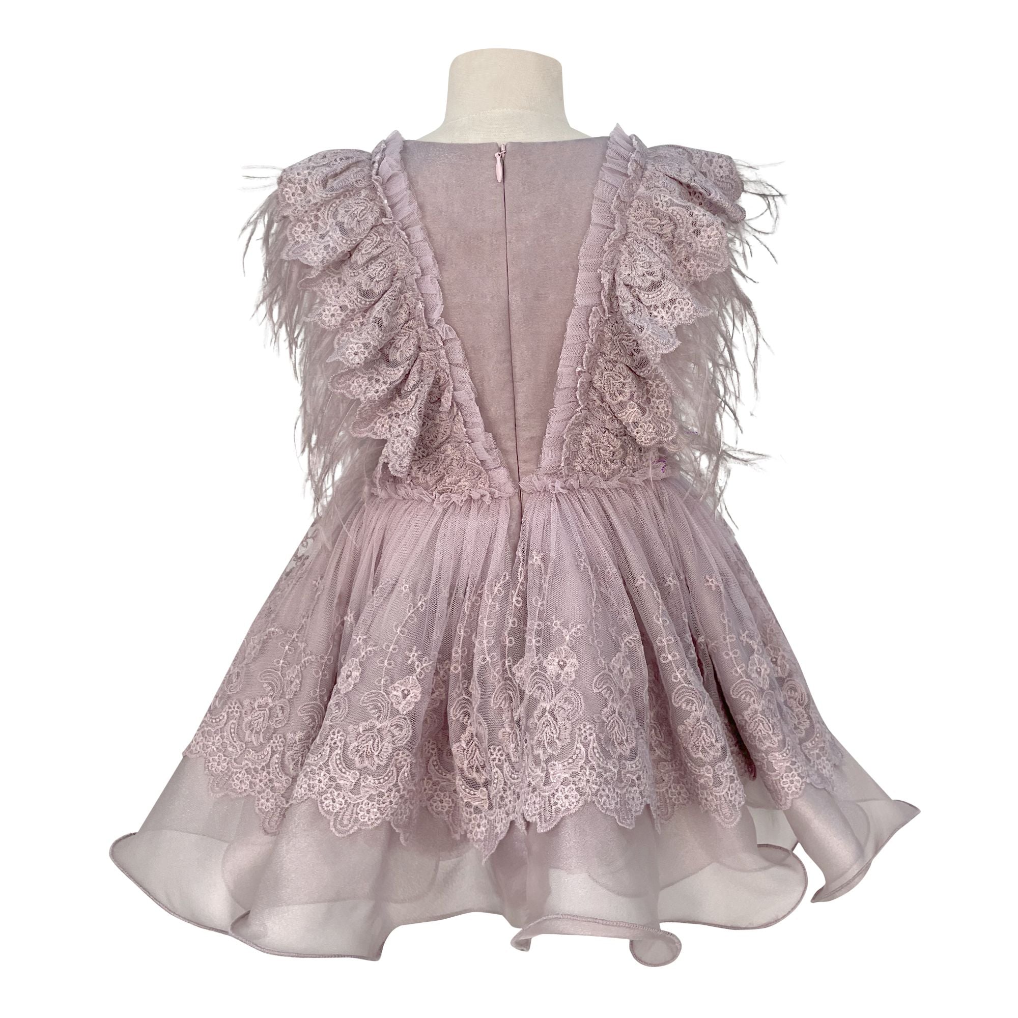 Voluminous Feather Fairy Dress (Lilac)