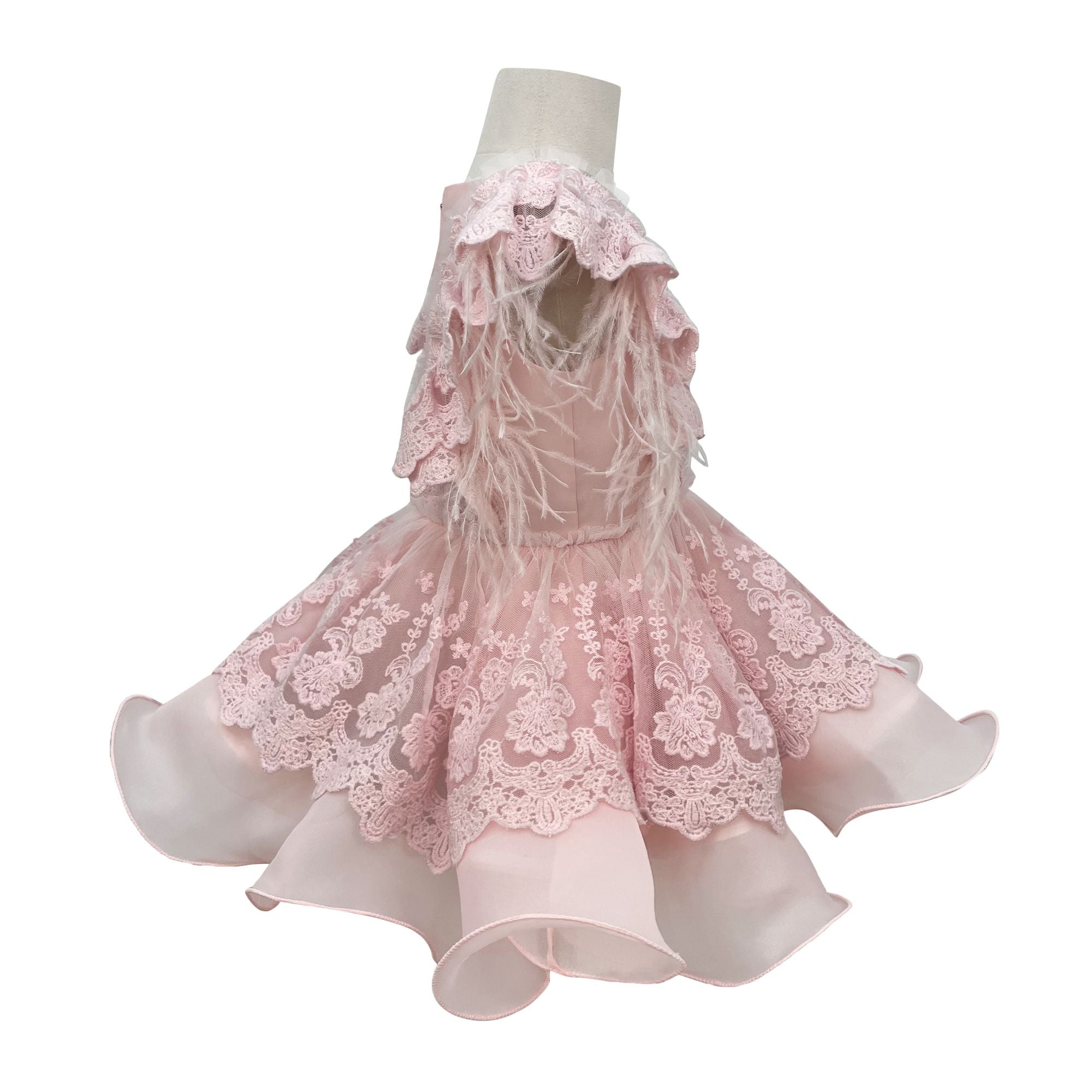 Voluminous Feather Fairy Dress (Pink)