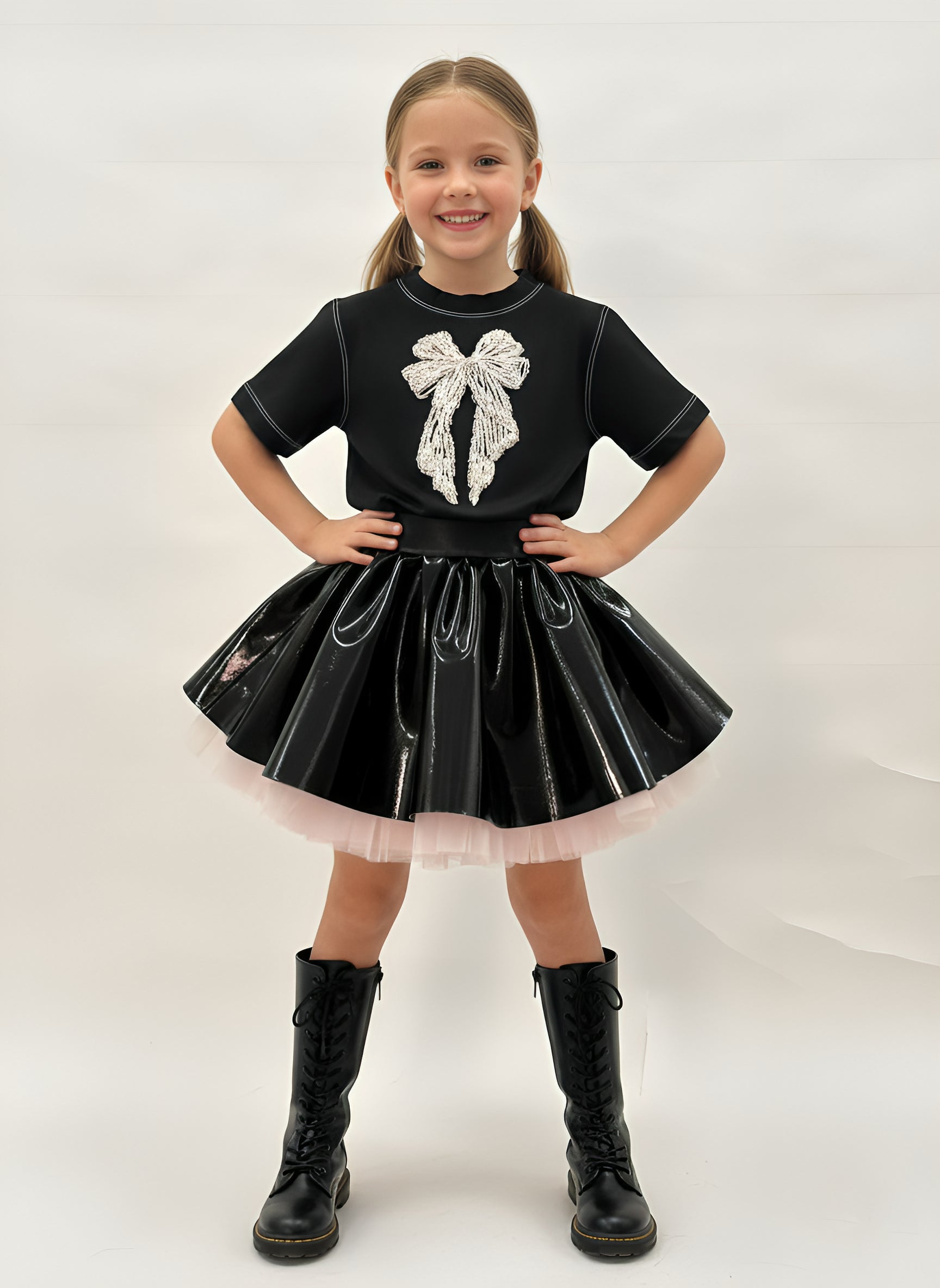 Midnight Bow Skirt & Top Set