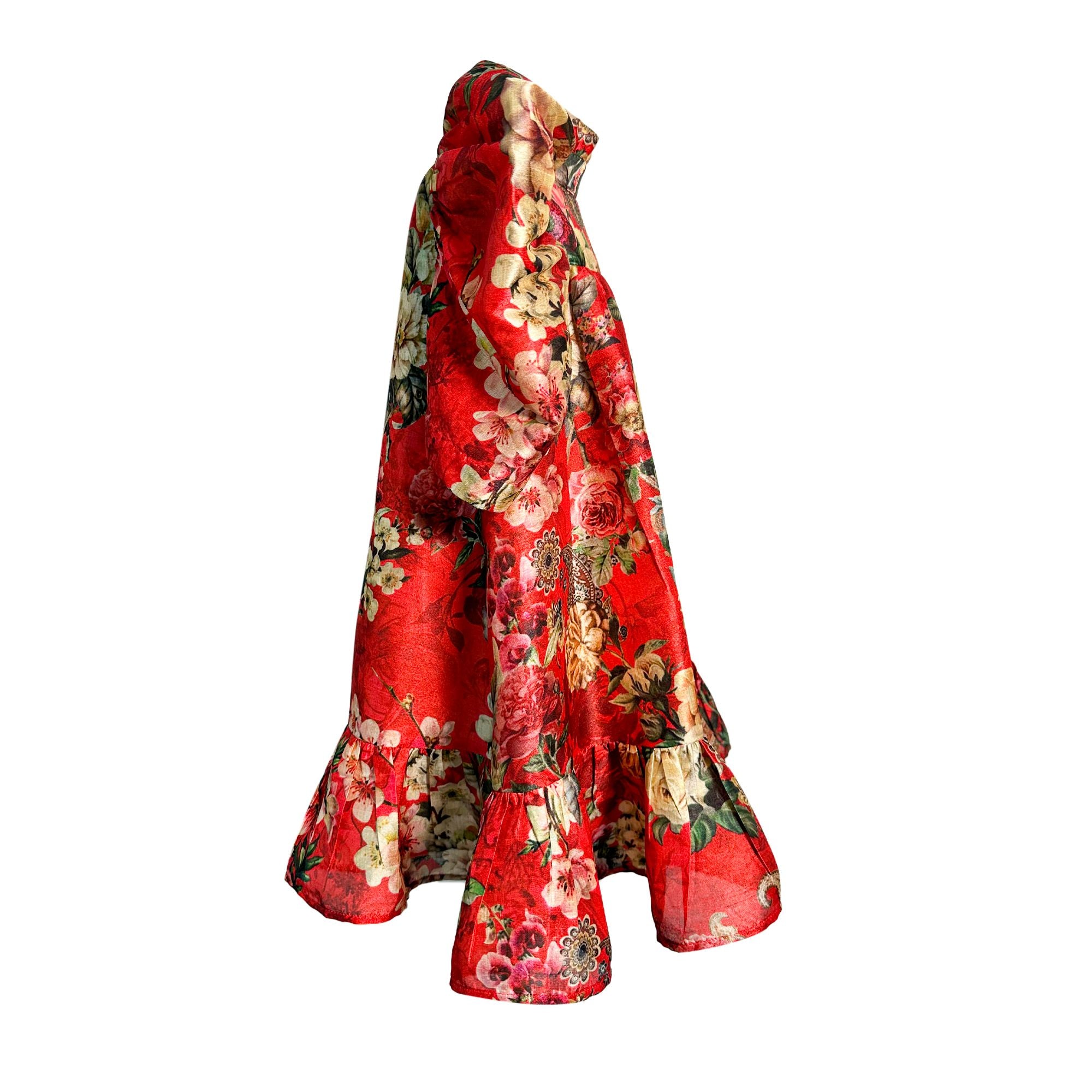 Red Print Floral Betty Dress