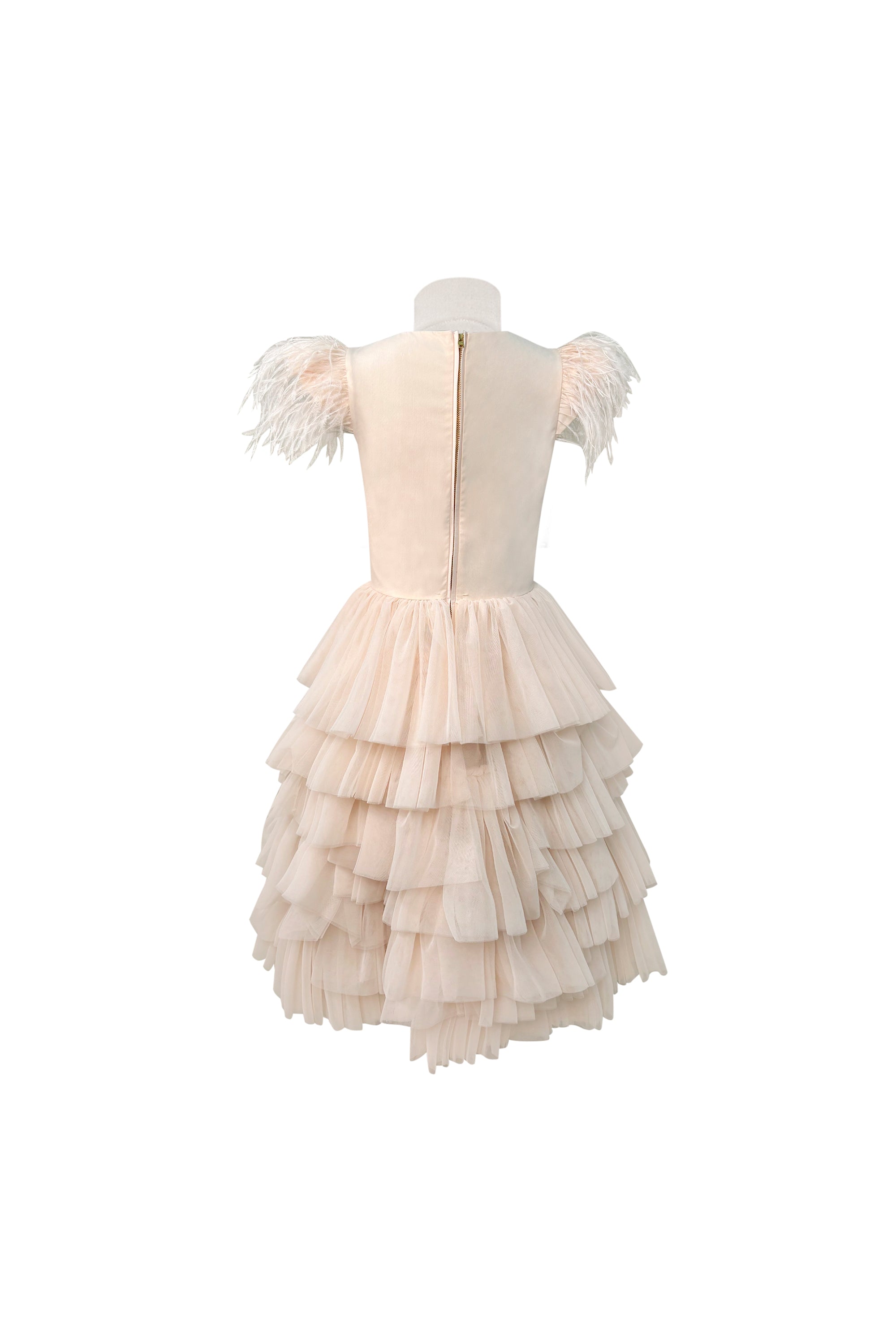 Mary Tulle Midi Dress (Coral Pink)